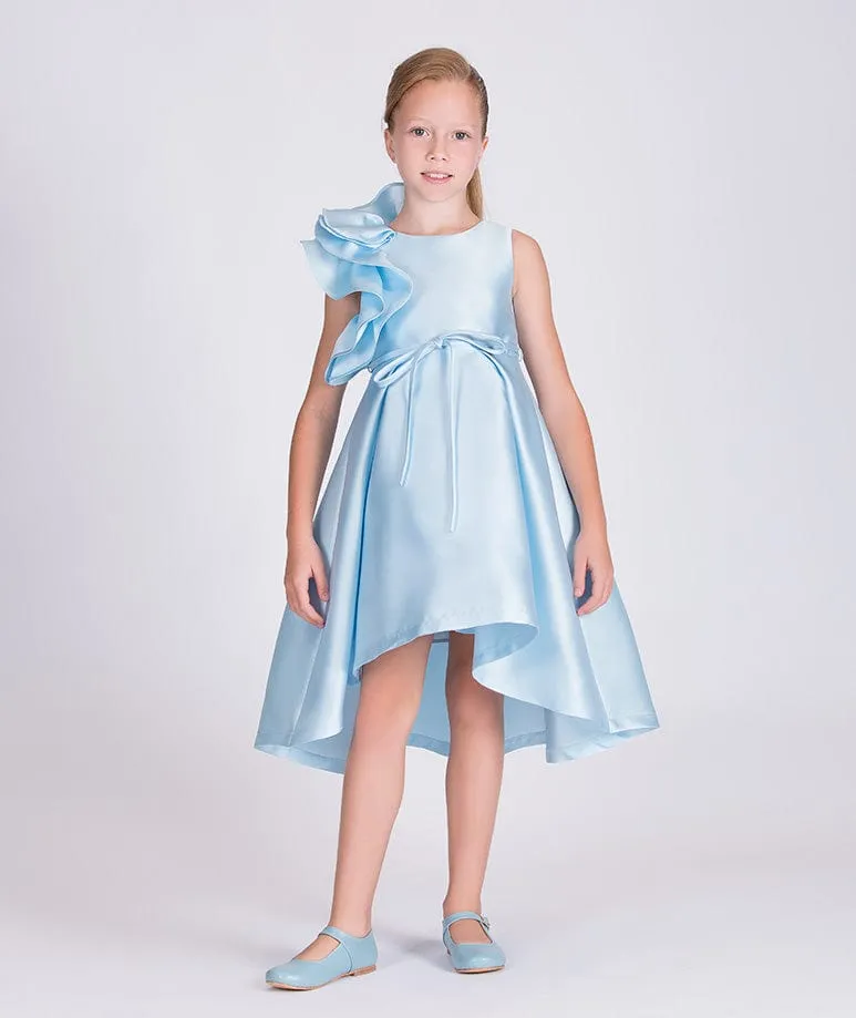 Robe d'occasion à grand nœud Mama Luma Girls en bleu