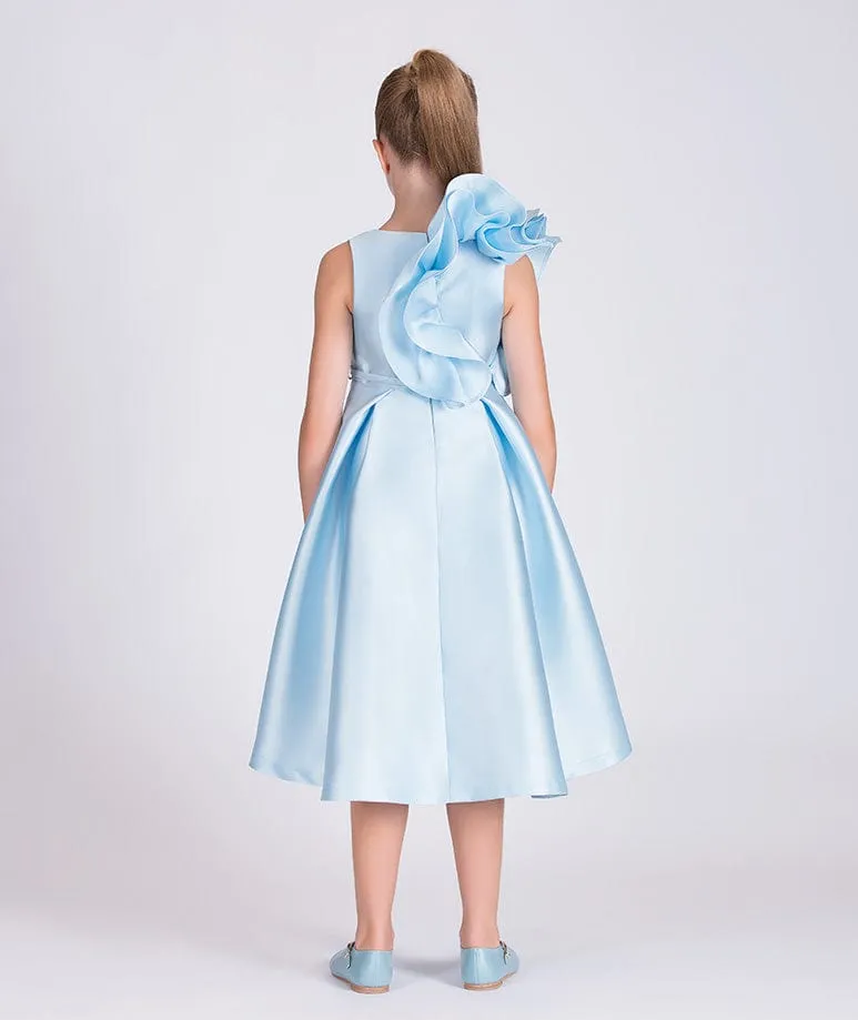 Robe d'occasion à grand nœud Mama Luma Girls en bleu