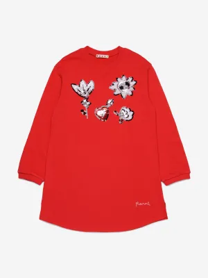 Robe à appliqués MARNI pour filles en rouge
