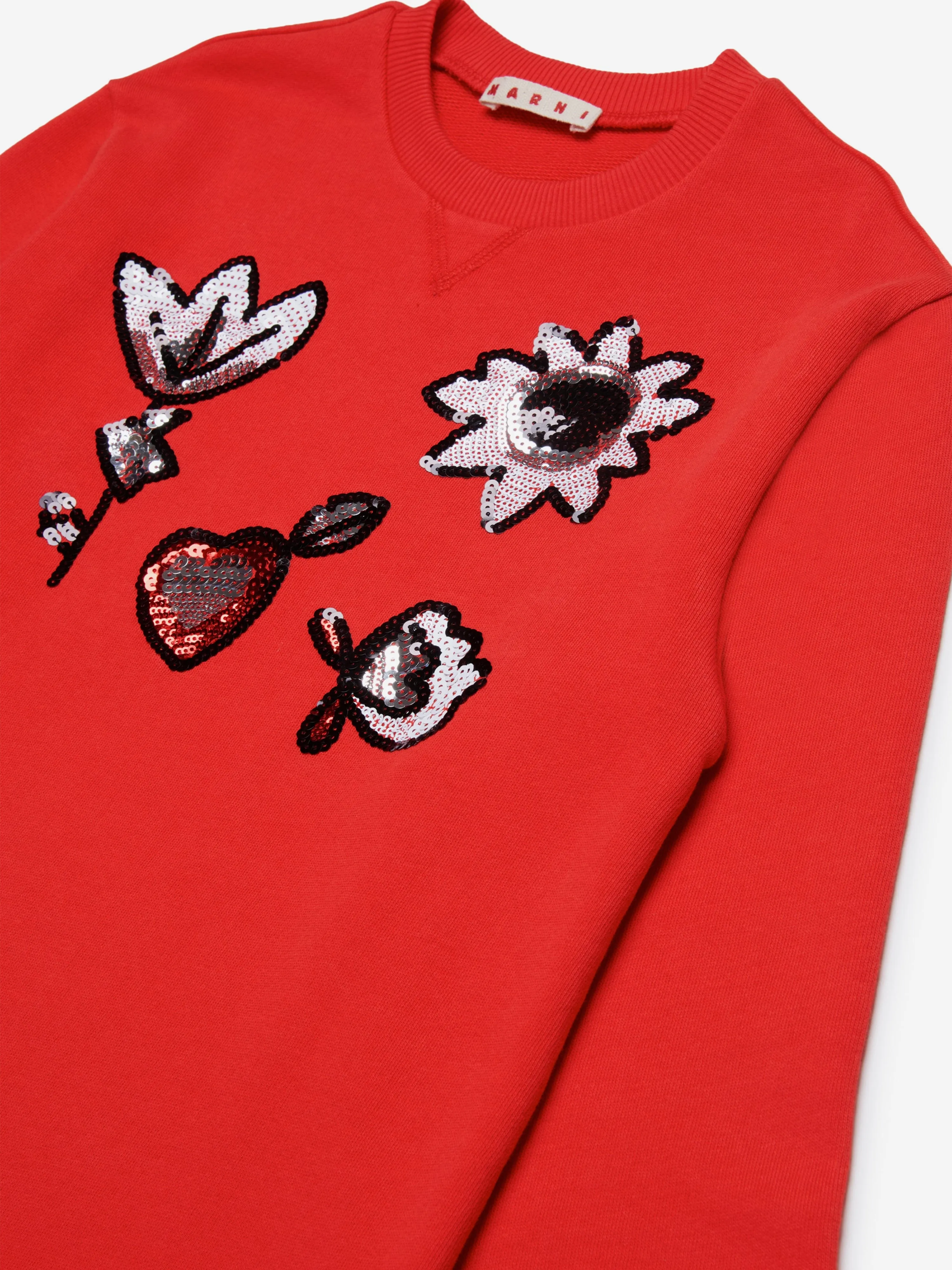Robe à appliqués MARNI pour filles en rouge