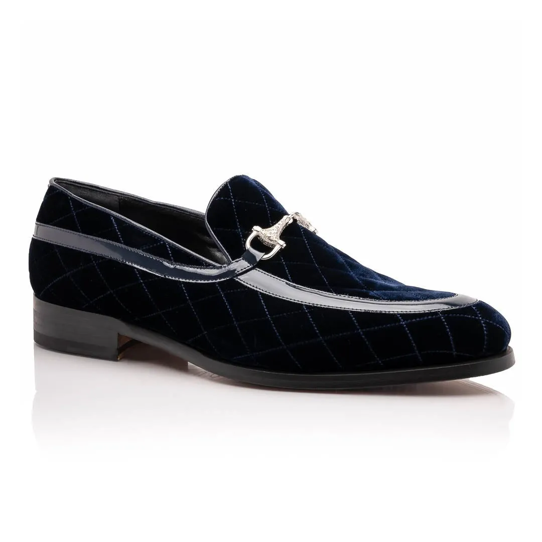Mauri Shoes Mauri Allure en Cognac Mocassins à bride métallique pour homme en velours matelassé et cuir verni