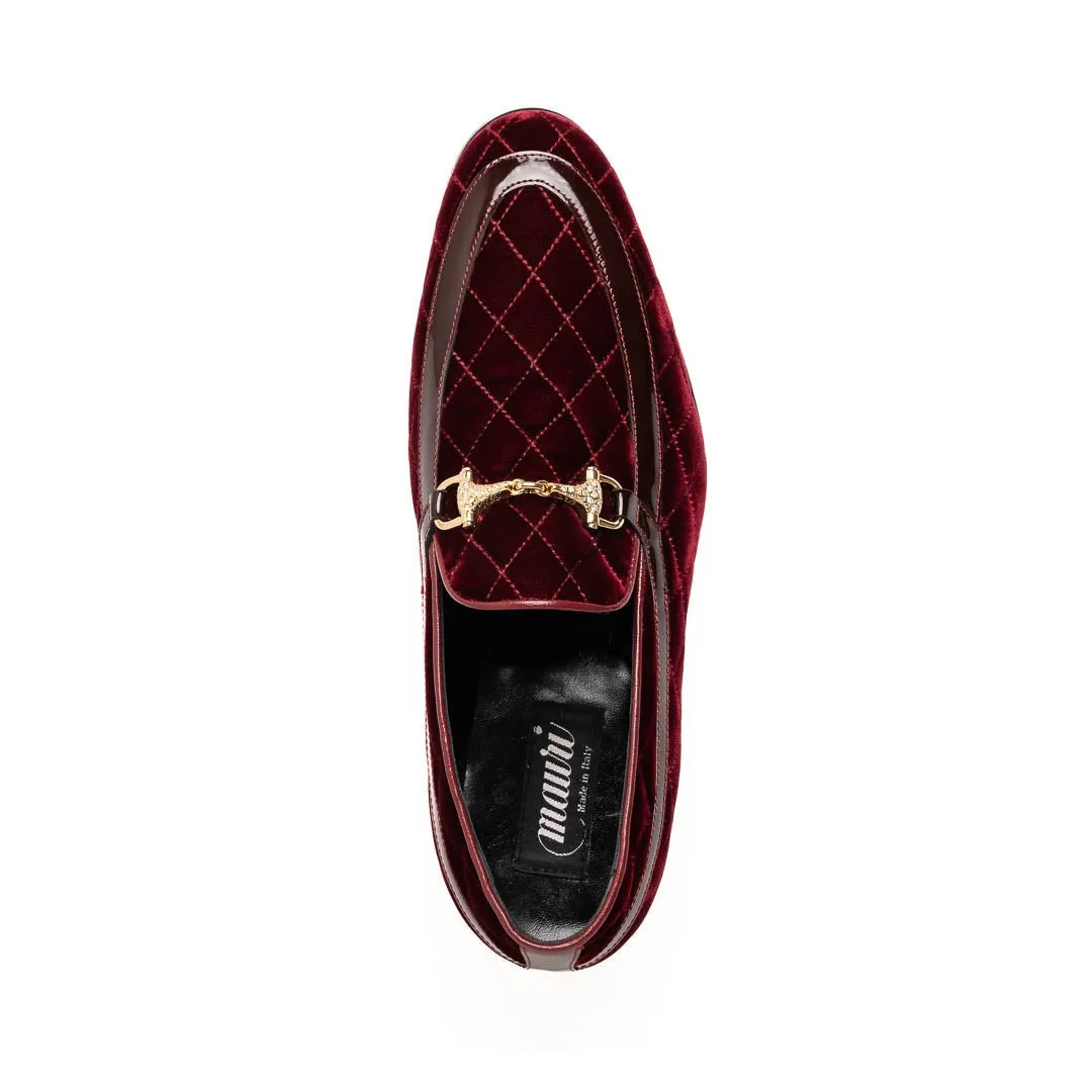 Mauri Shoes Mauri Allure en Cognac Mocassins à bride métallique pour homme en velours matelassé et cuir verni
