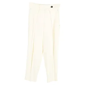 Max Mara Sportmax Pantalon droit plissé en acétate crème