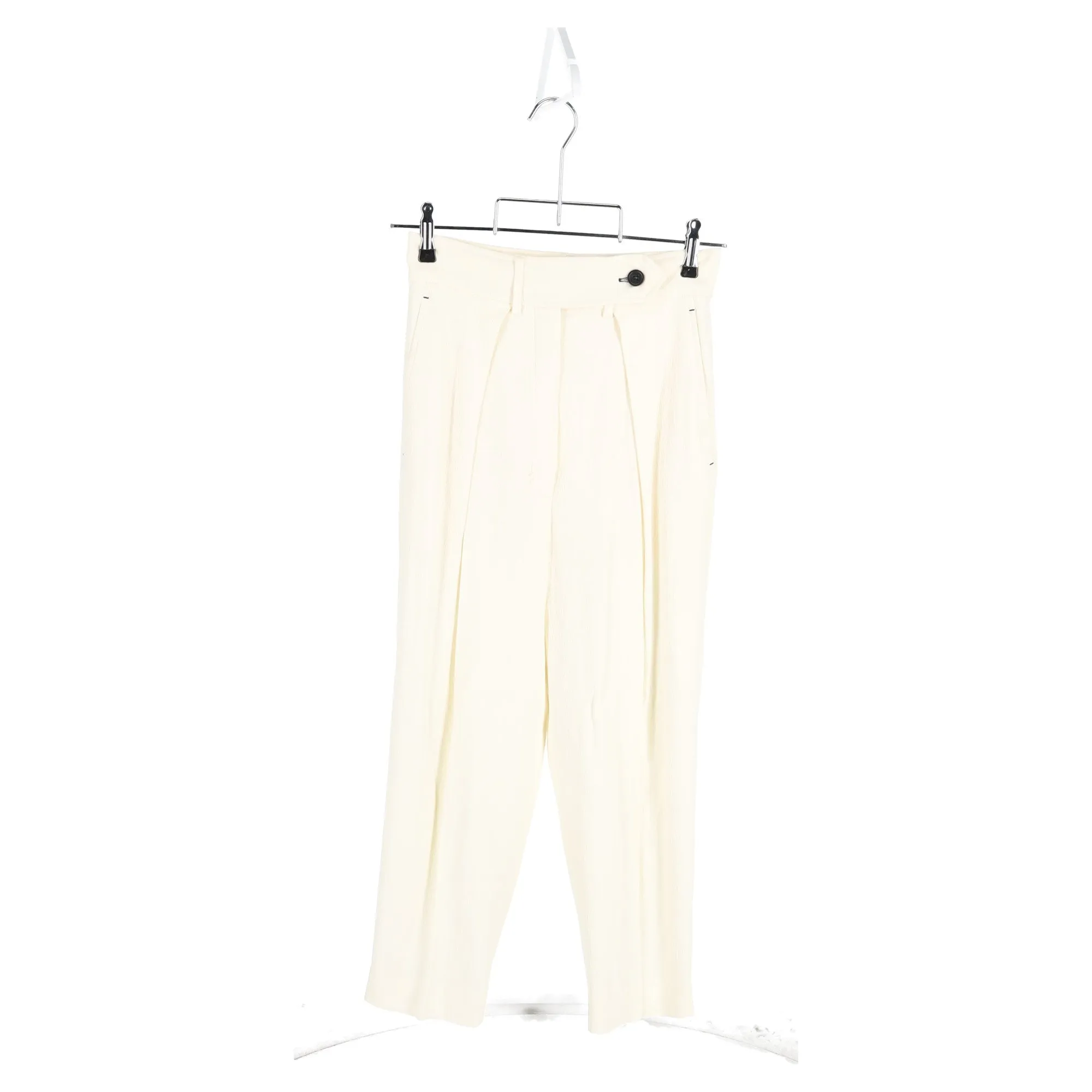 Max Mara Sportmax Pantalon droit plissé en acétate crème