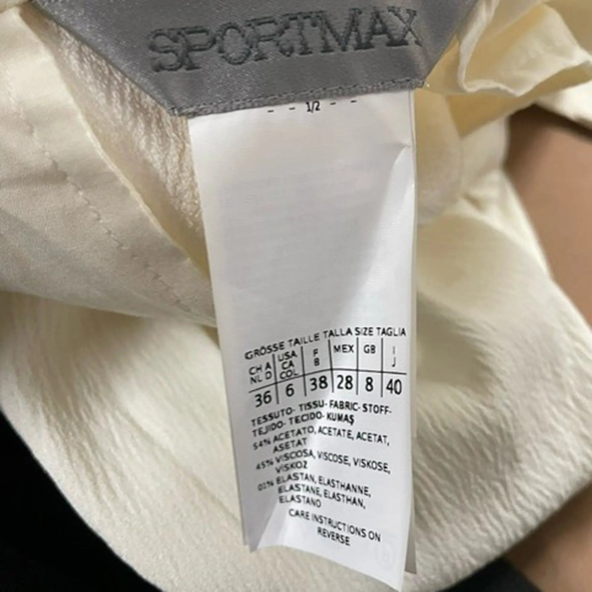 Max Mara Sportmax Pantalon droit plissé en acétate crème