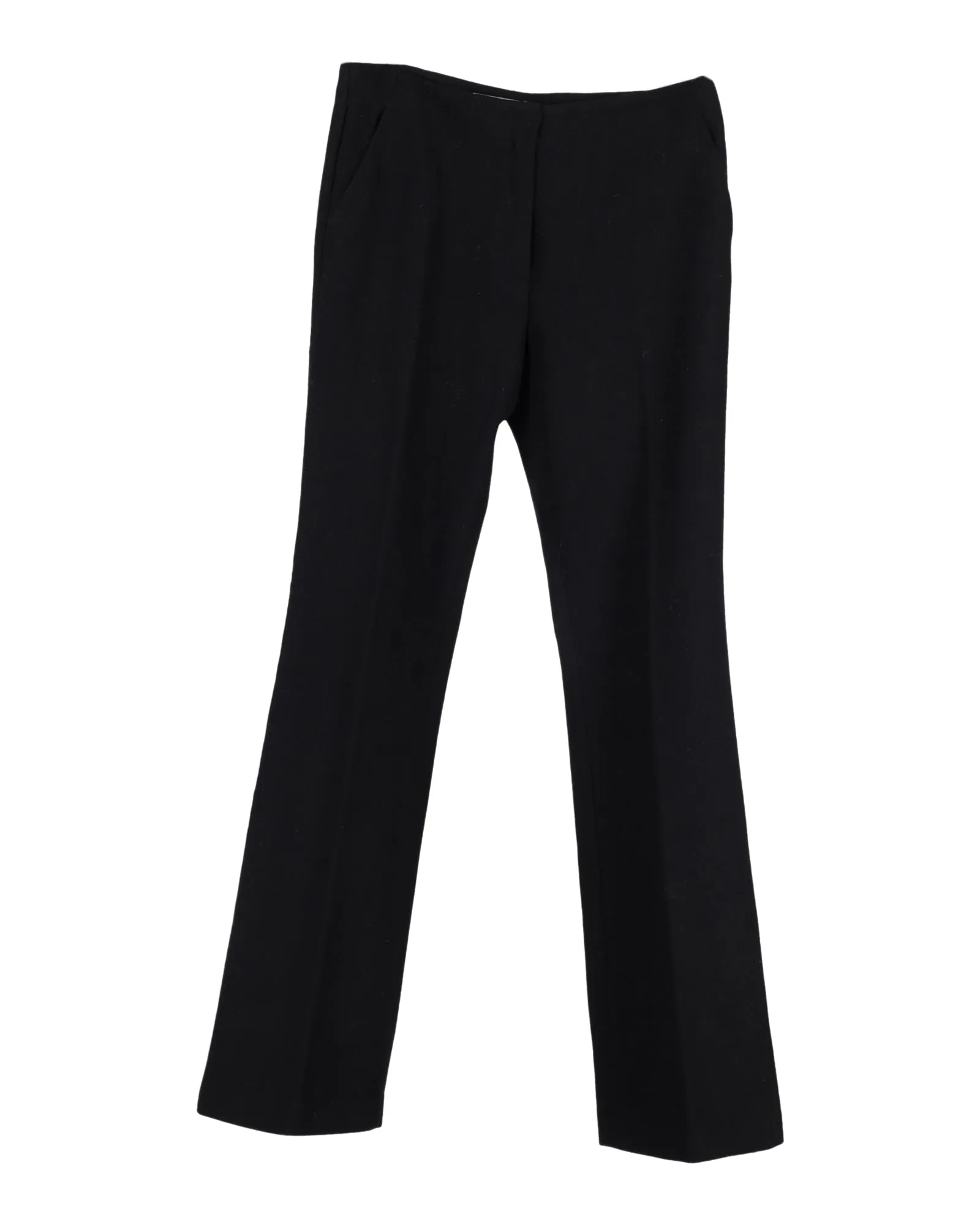 Pantalon droit Sportmax Max Mara en laine vierge noire