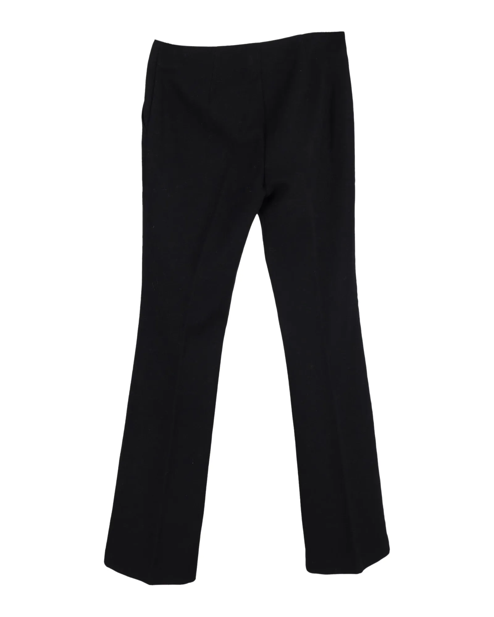 Pantalon droit Sportmax Max Mara en laine vierge noire