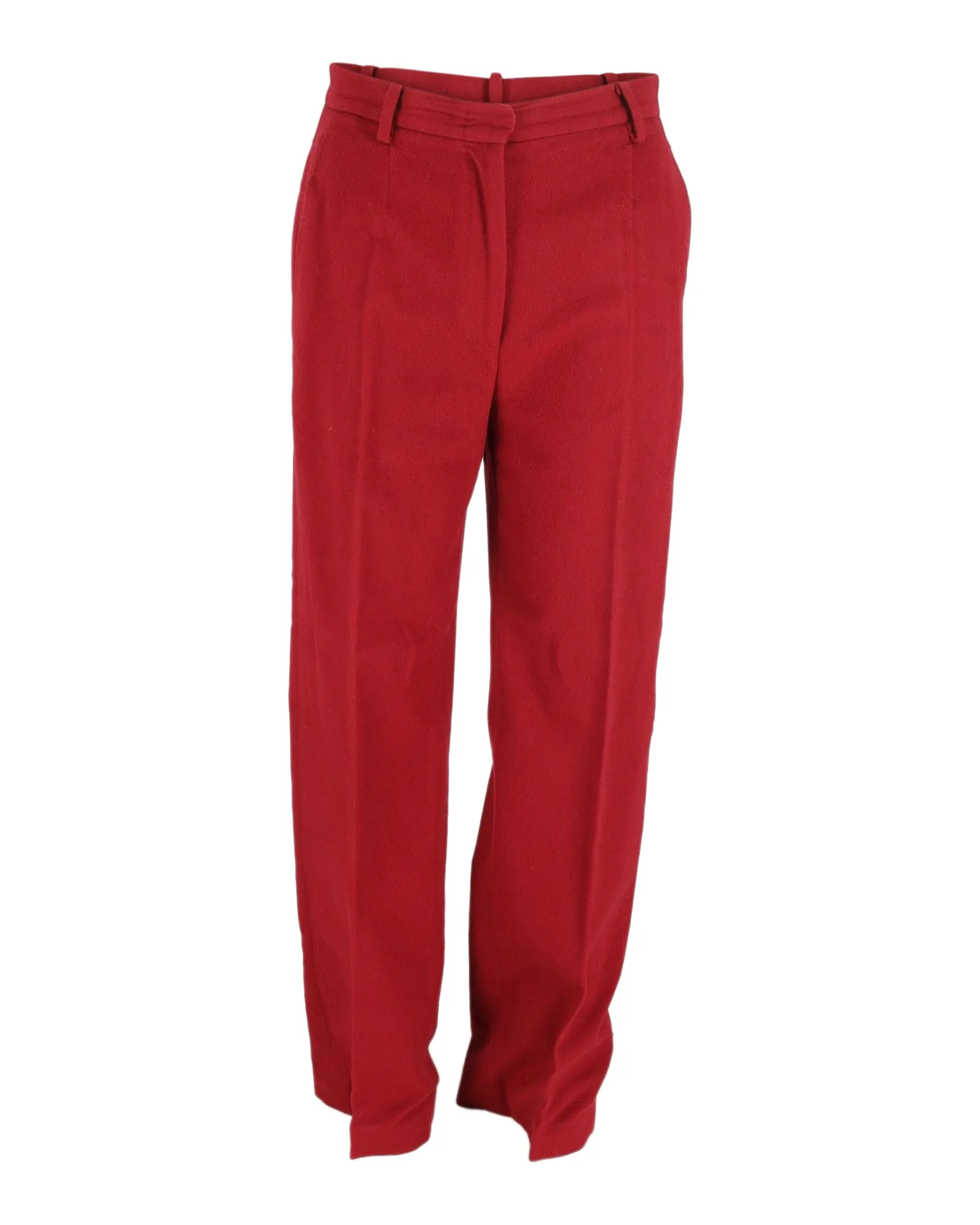 Pantalon droit Max Mara en coton rouge