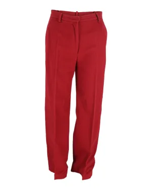 Pantalon droit Max Mara en coton rouge