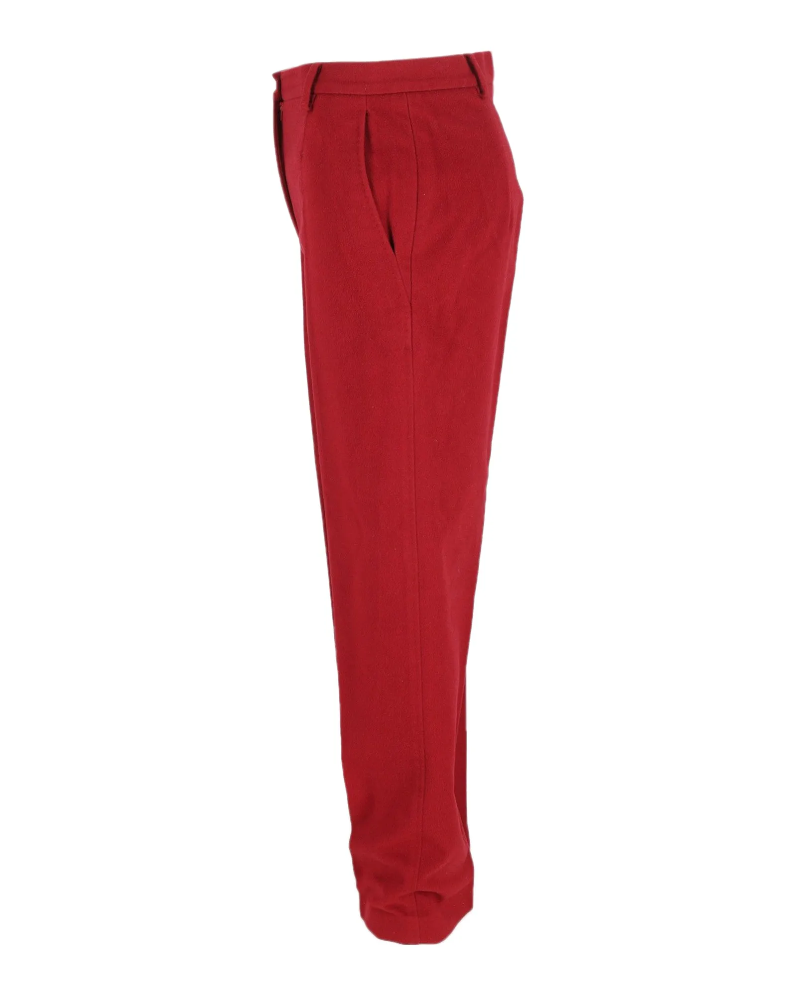 Pantalon droit Max Mara en coton rouge