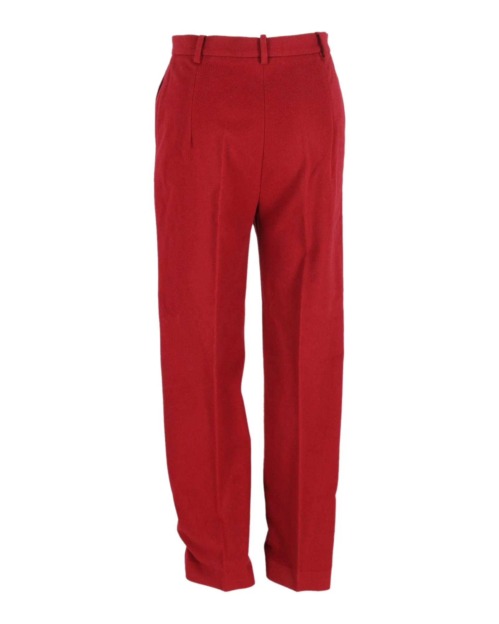 Pantalon droit Max Mara en coton rouge
