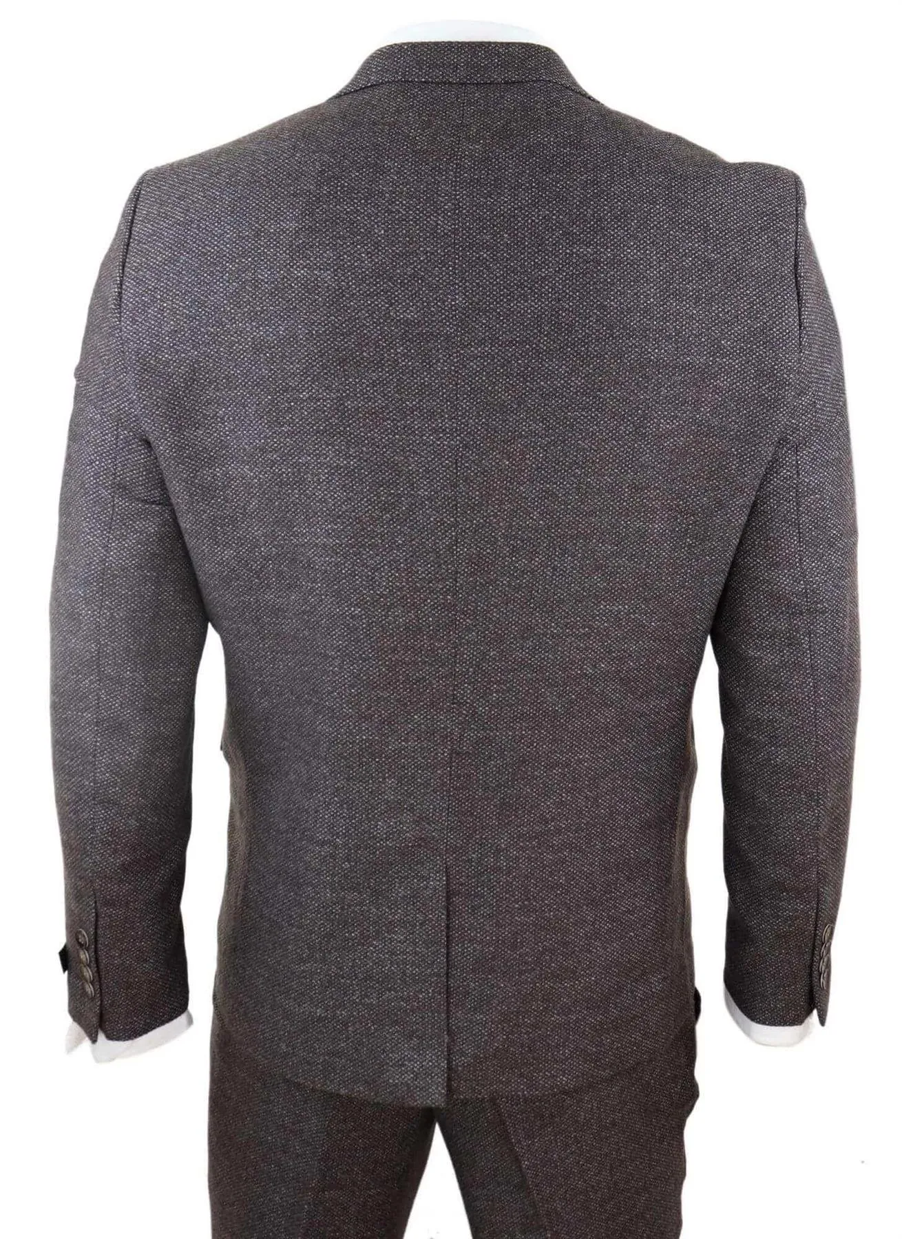 Costume 3 pièces en laine marron pour homme, à double boutonnage, style Tweed Peaky Blinders des années 1920