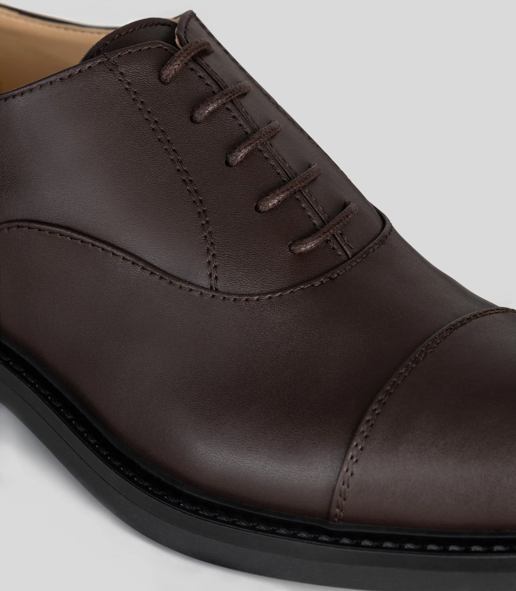 Chaussures Oxford en Cuir Végétal à Bout Rond pour Homme | Marron