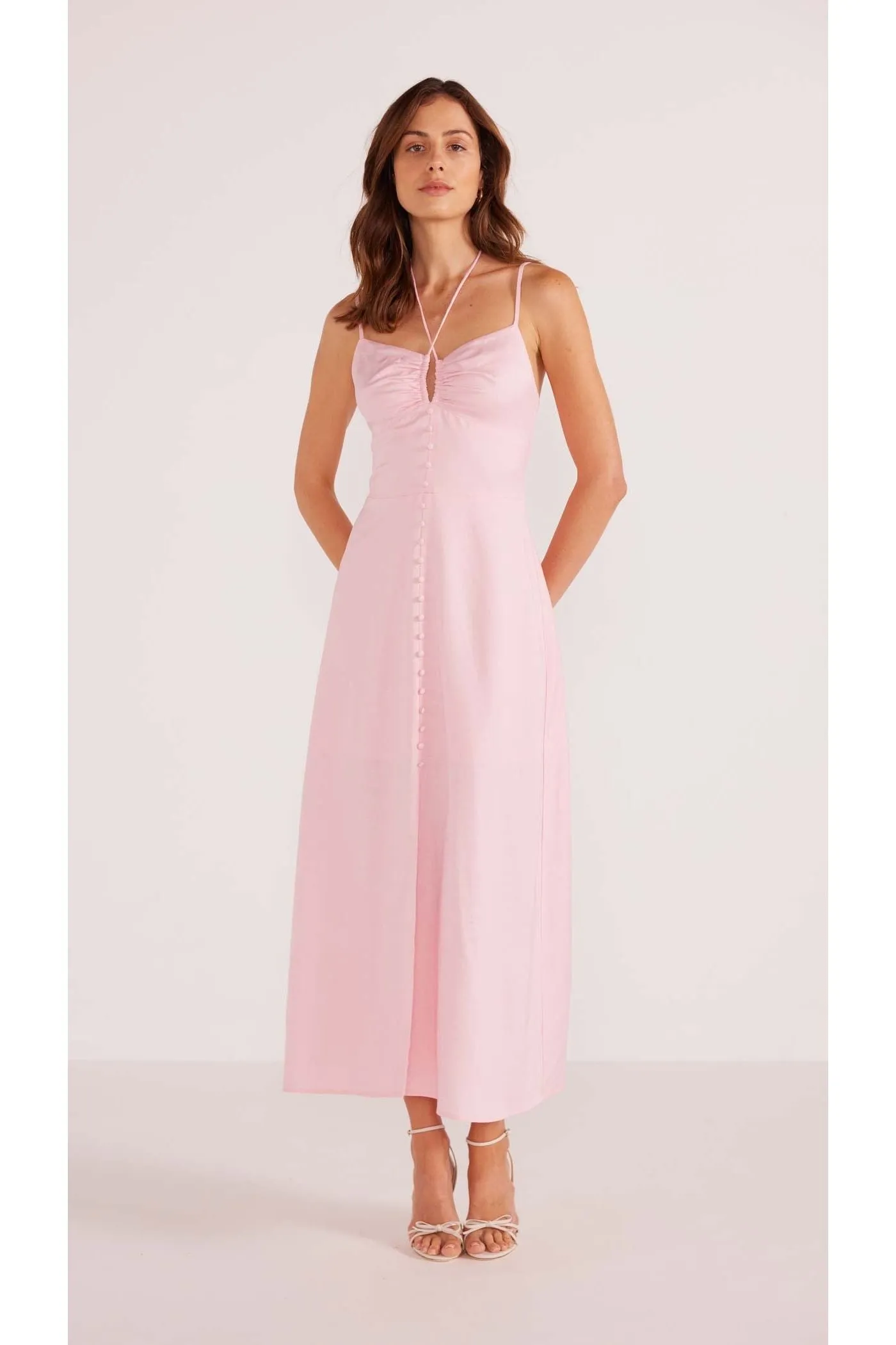 Robe Midi Cora de MinkPink | Rose Pâle
