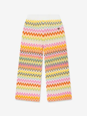 Pantalon tricoté en zigzag multicolore Missoni pour filles