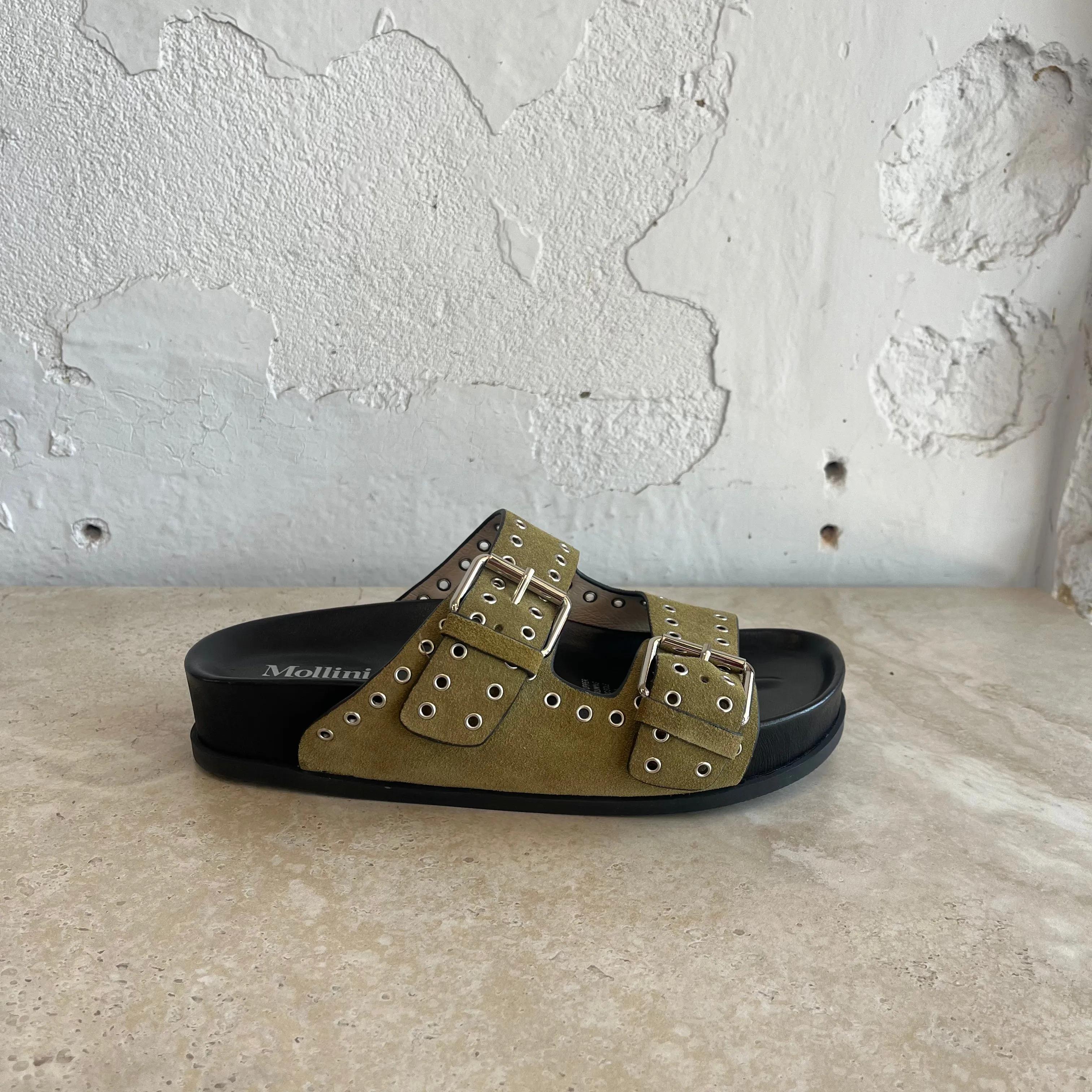 Chaussures en daim khaki Mollini Ciana_Mollini