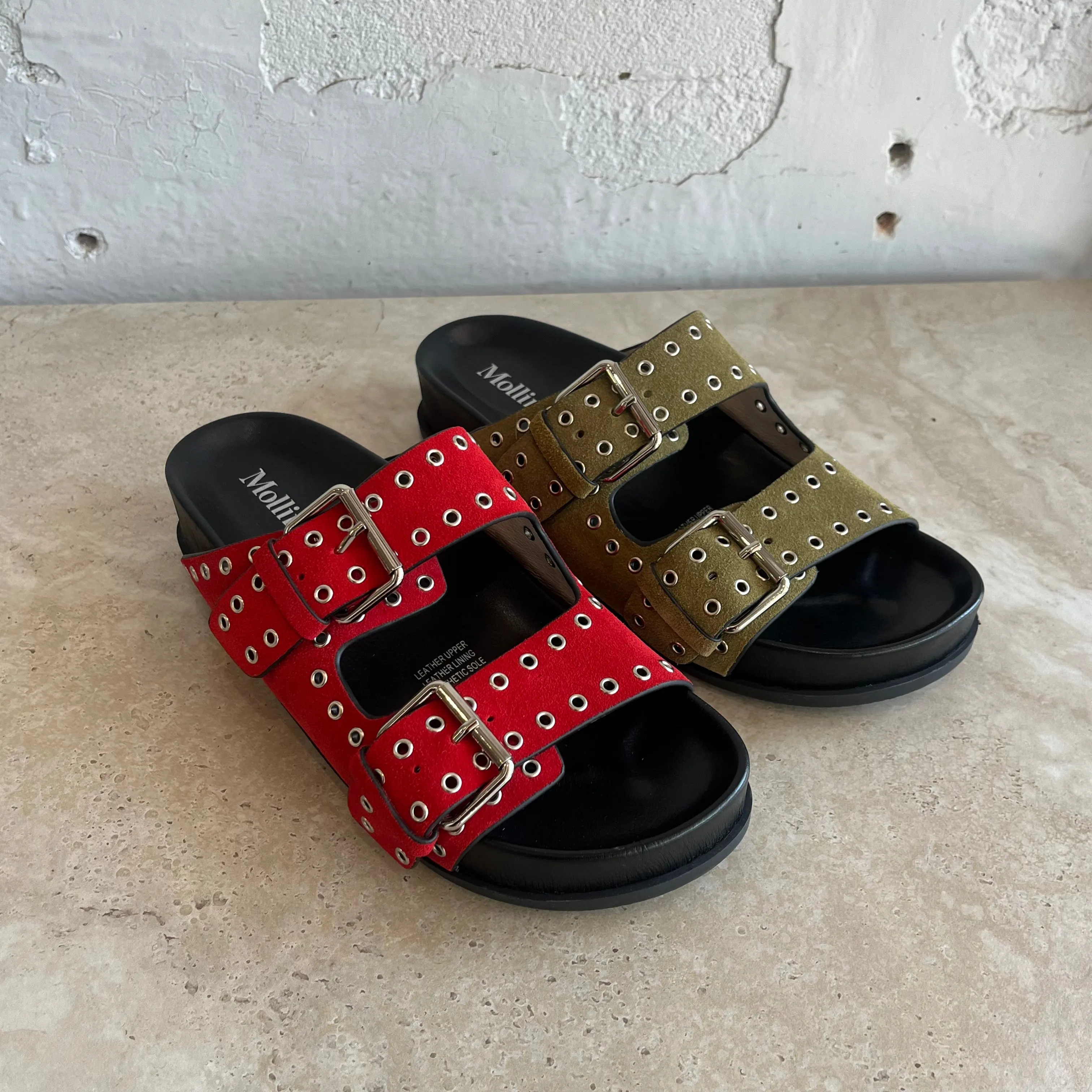 Mollini Ciana Chaussures en Suède Rouge_Mollini
