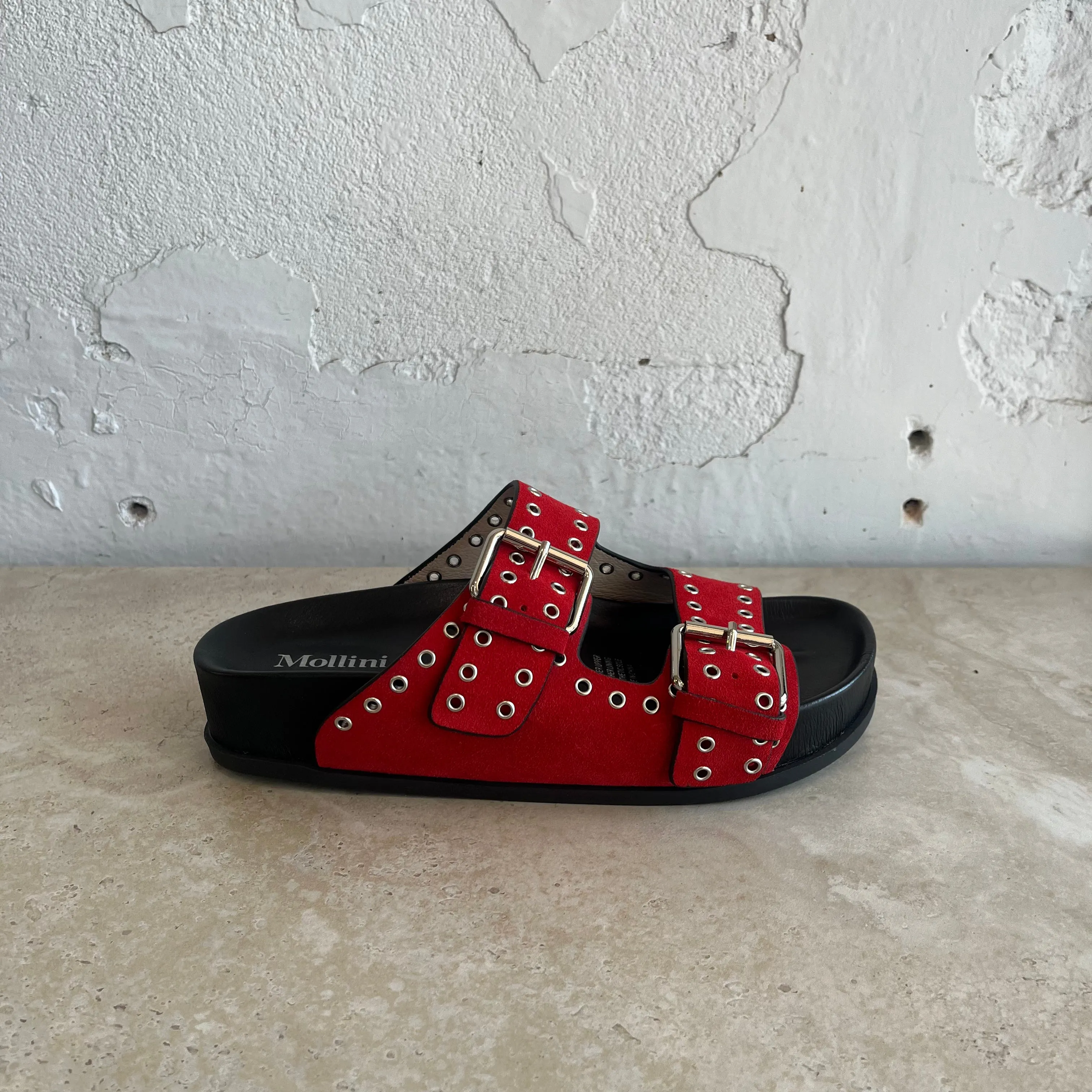 Mollini Ciana Chaussures en Suède Rouge_Mollini