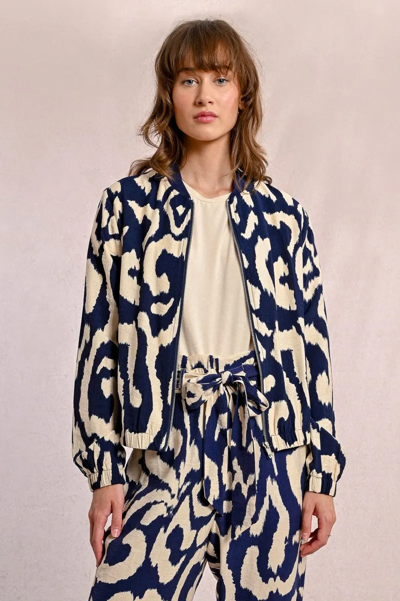 Veste bomber imprimée marine Molly Bracken