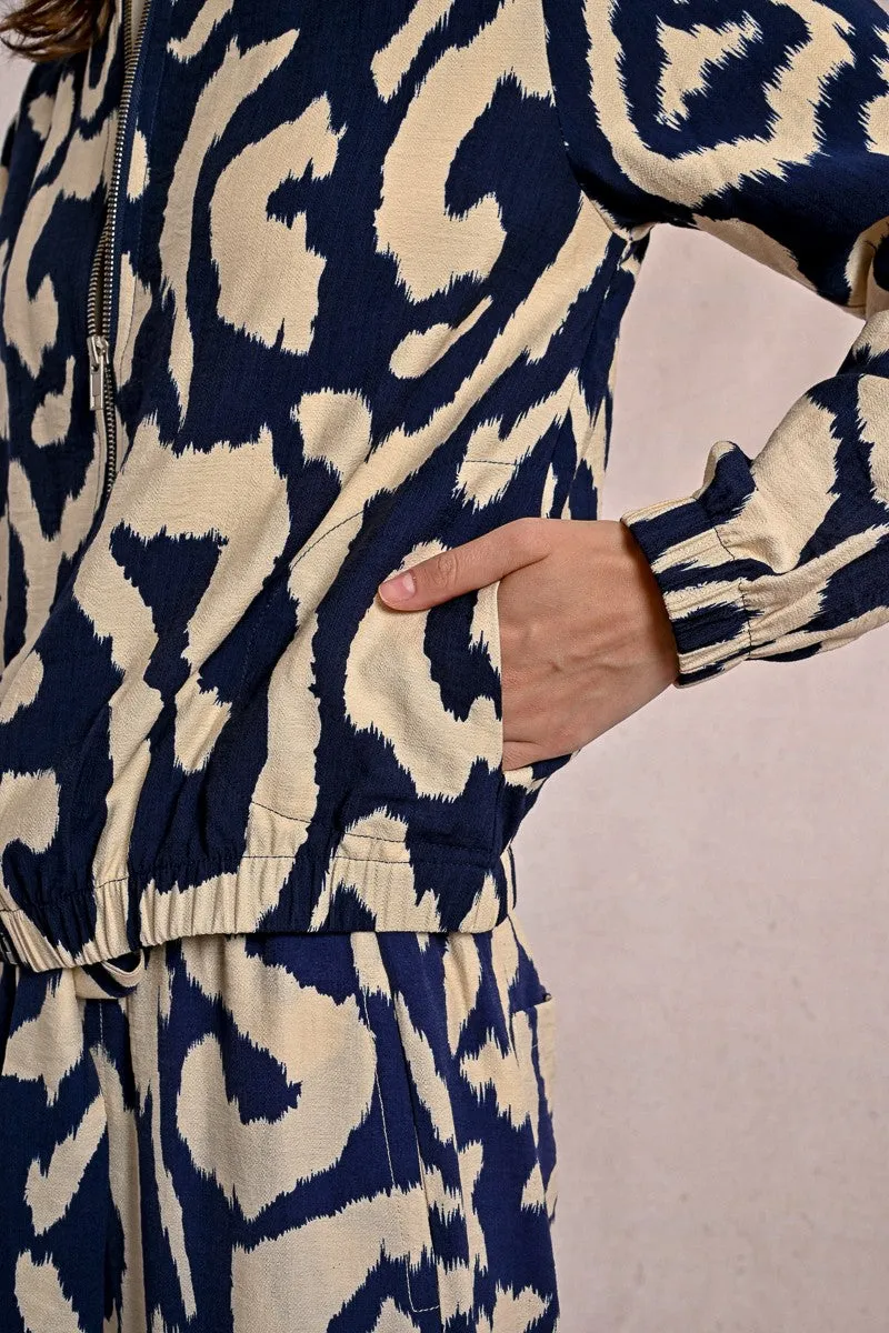 Veste bomber imprimée marine Molly Bracken