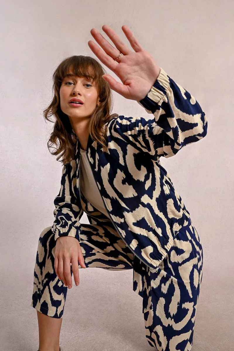 Veste bomber imprimée marine Molly Bracken