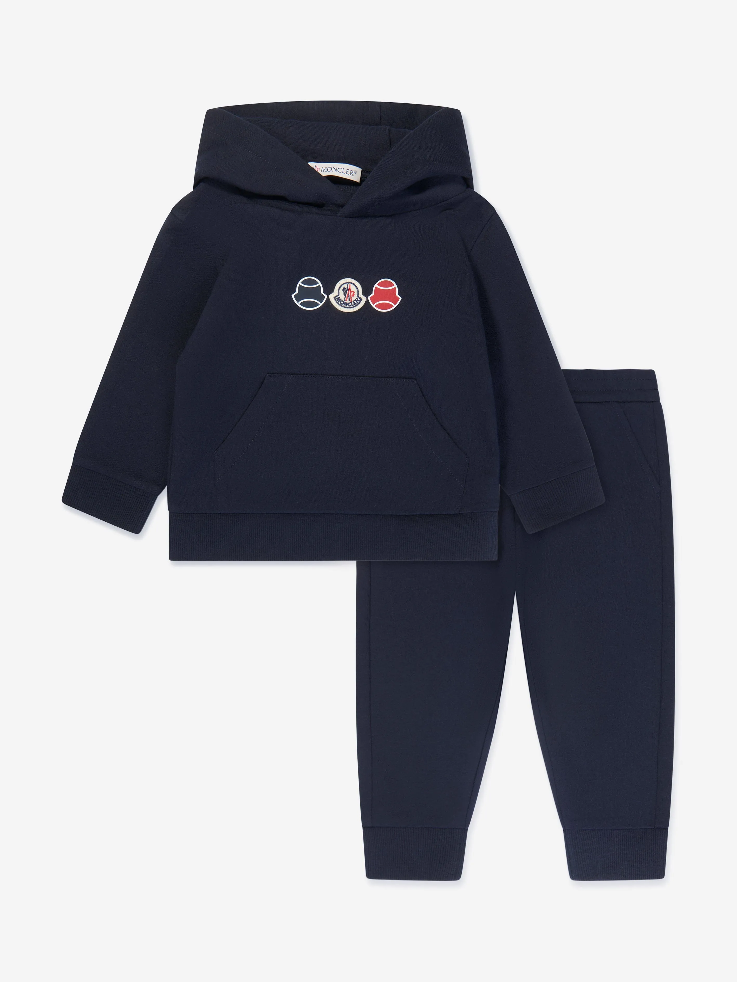 Moncler Enfant Survêtement Bébé Garçon avec Logo en Bleu Marine