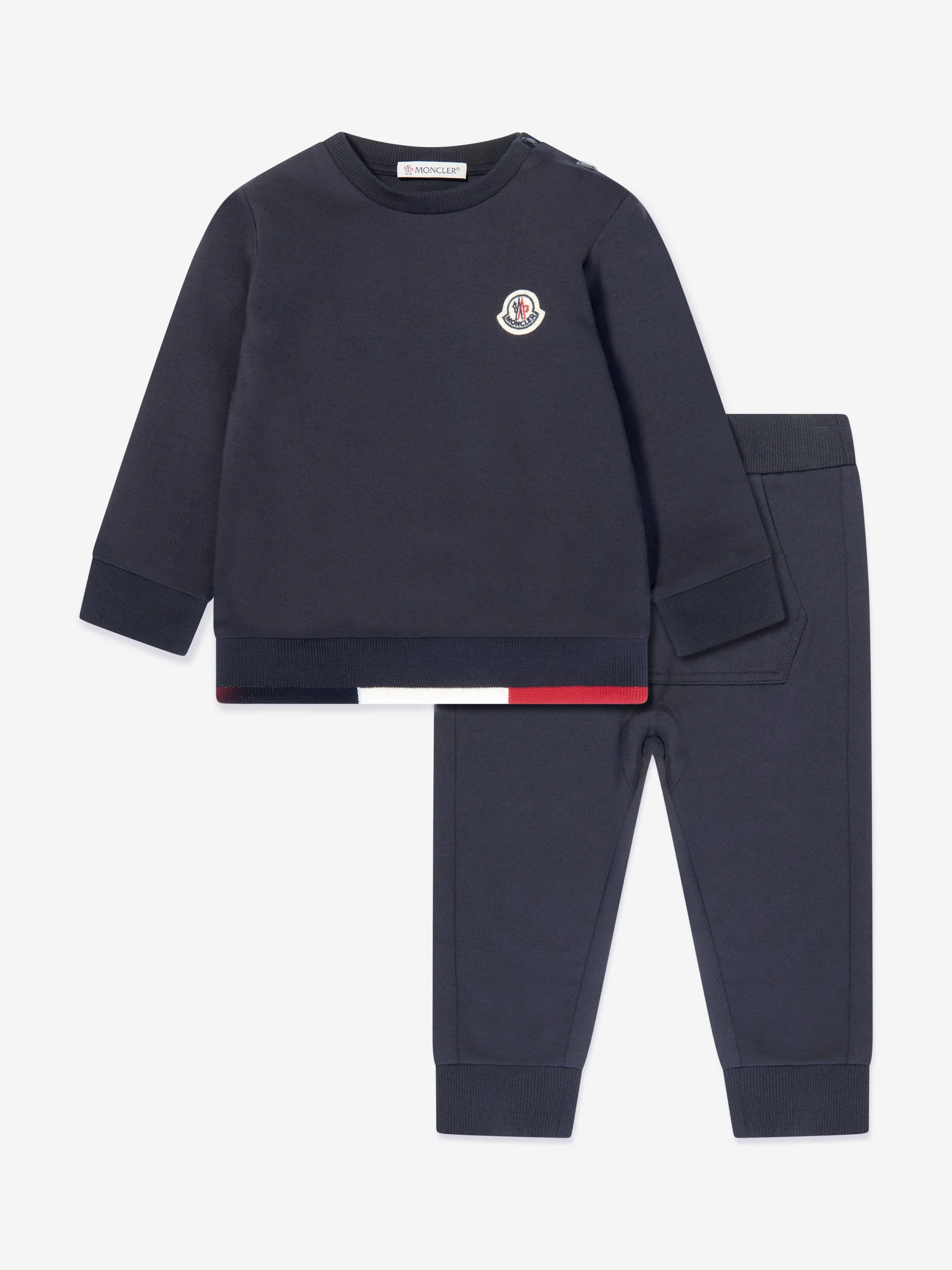 Moncler Enfant Survêtement Bébé Garçon avec Logo en Bleu Marine