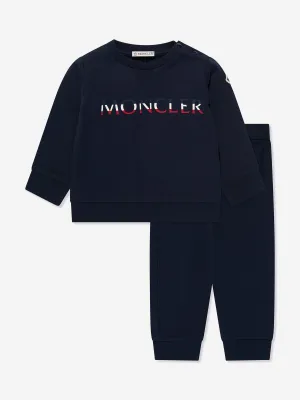 Moncler Enfant Survêtement à Logo pour Bébé Garçon en Bleu Marine