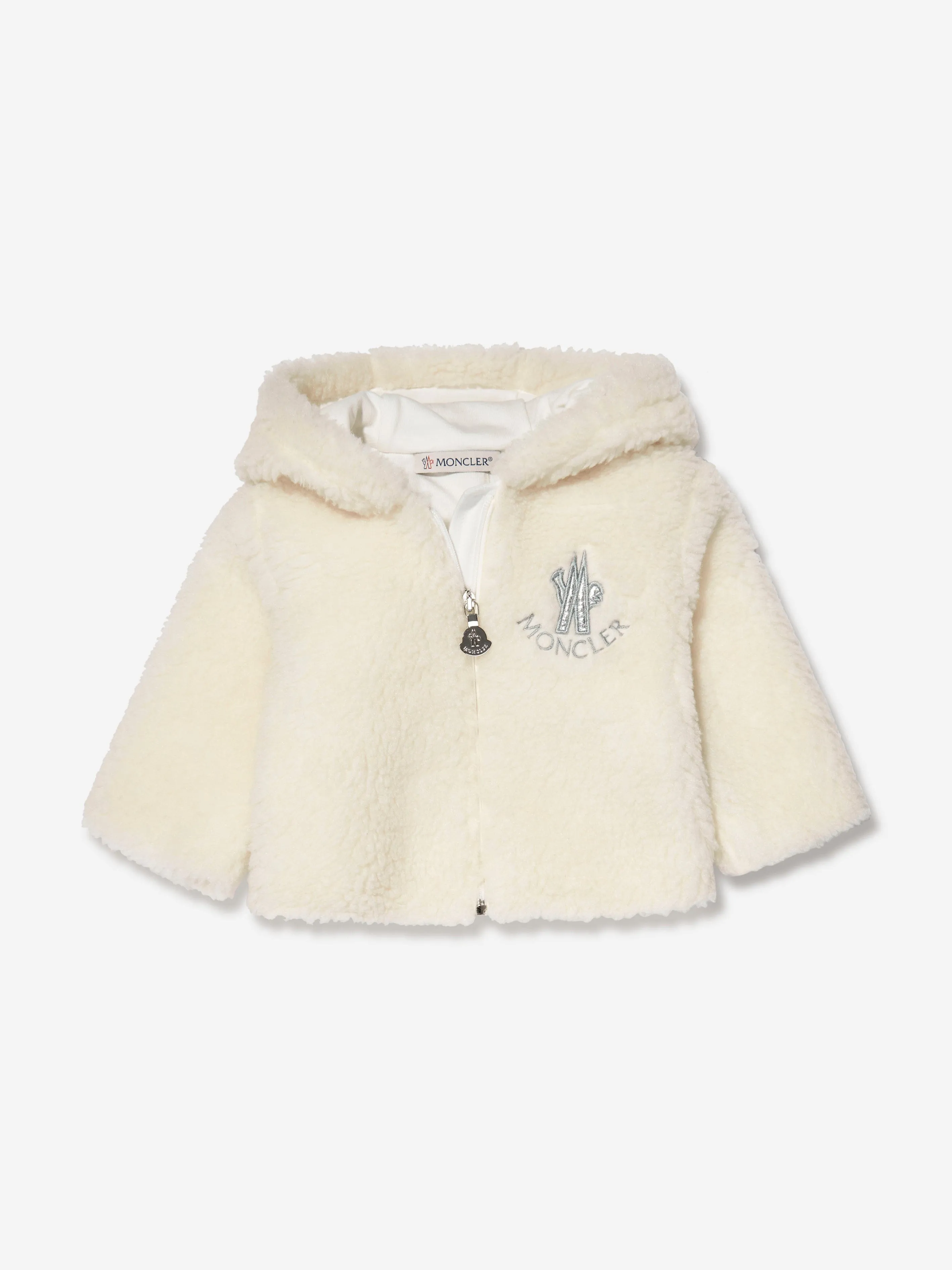 Ensemble Zip et Pantalon en Fausse Fourrure Moncler Enfant Bébé en Ivoire