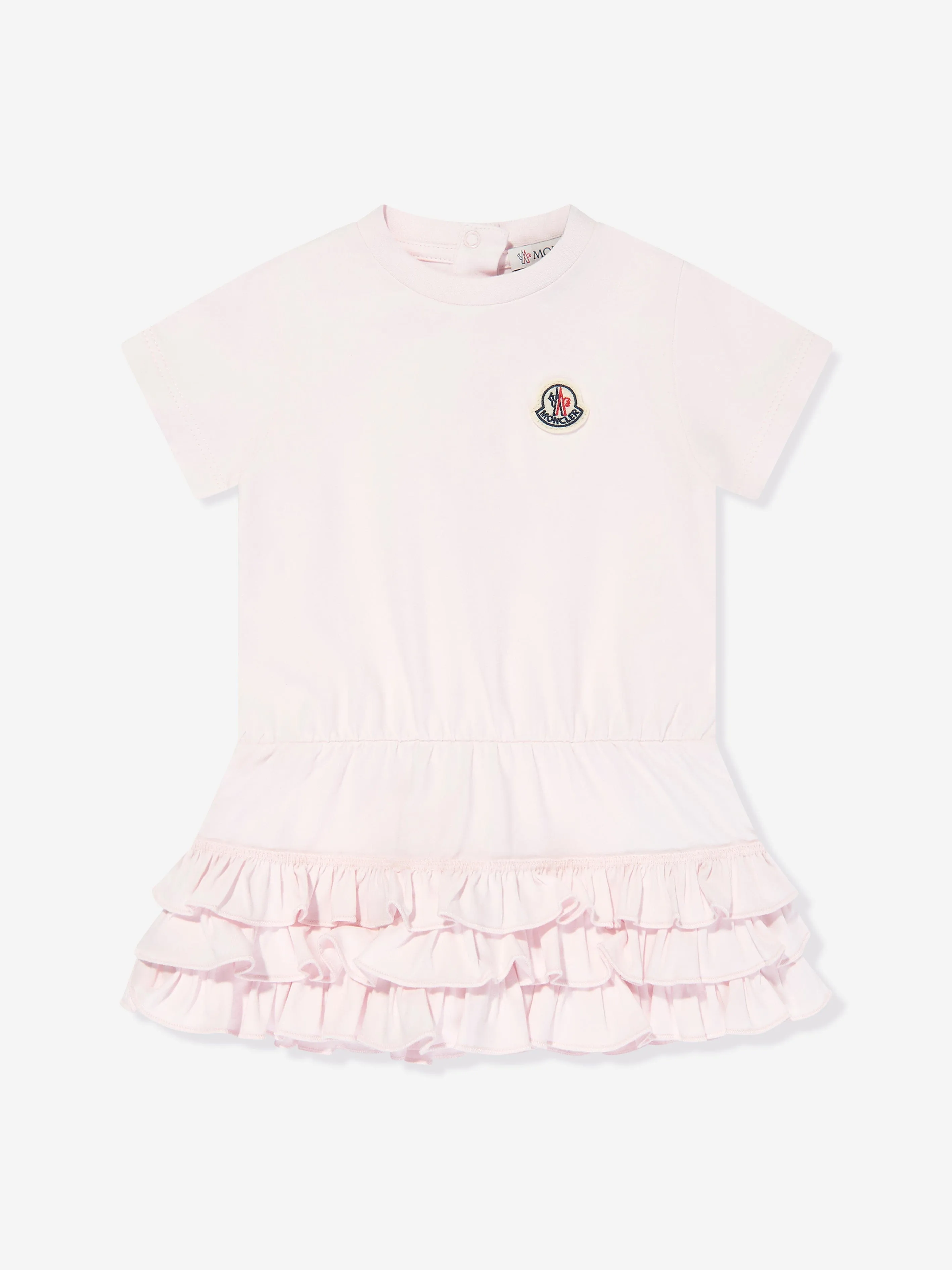 Moncler Enfant Robe T-Shirt à Volants pour Fillettes en Rose