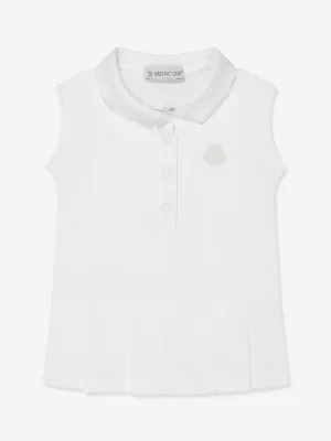 Moncler Enfant Robe Polo sans Manches pour Fille en Blanc