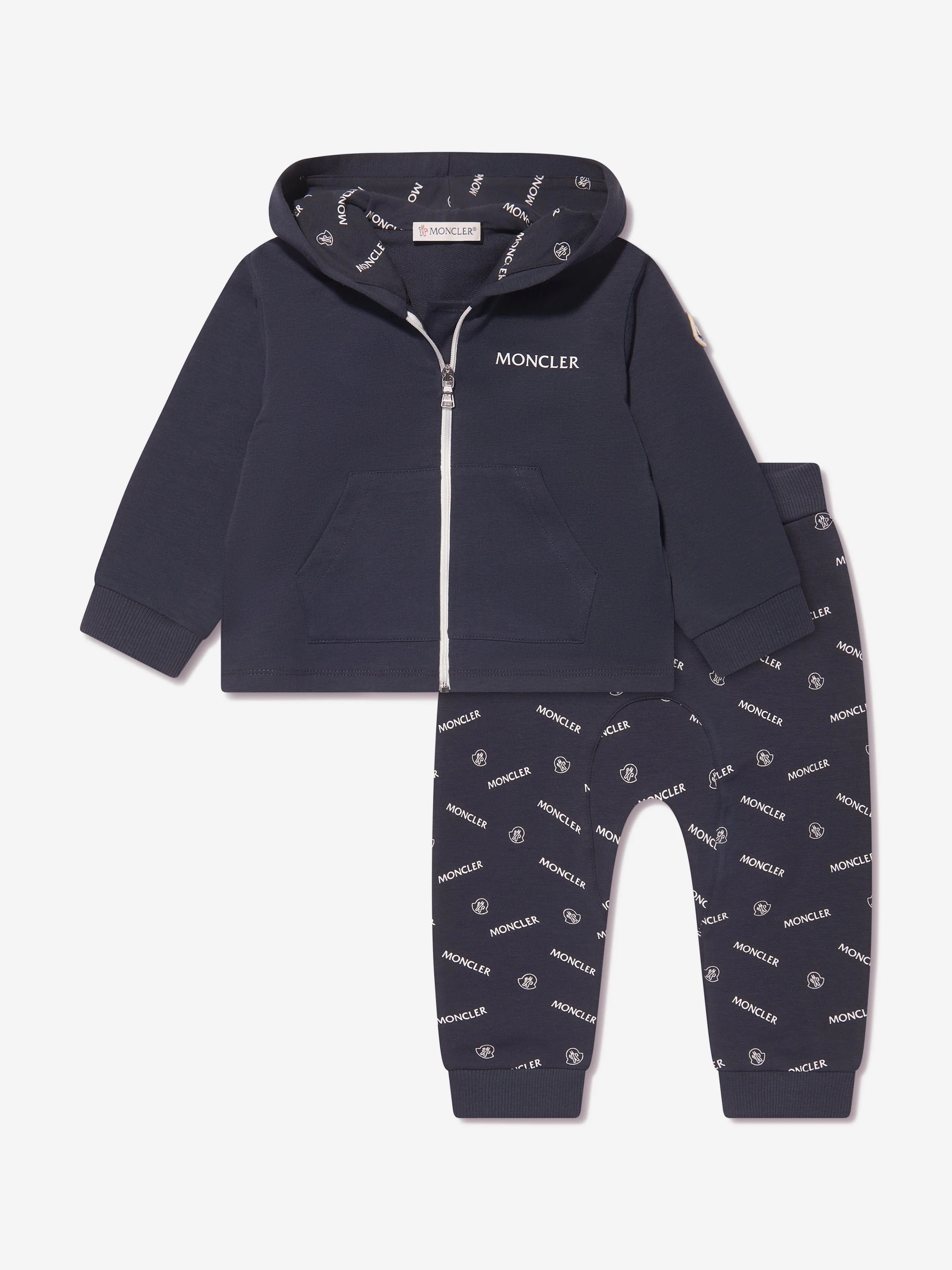 Survêtement Moncler Enfant avec Logo Bébé en Bleu Marine