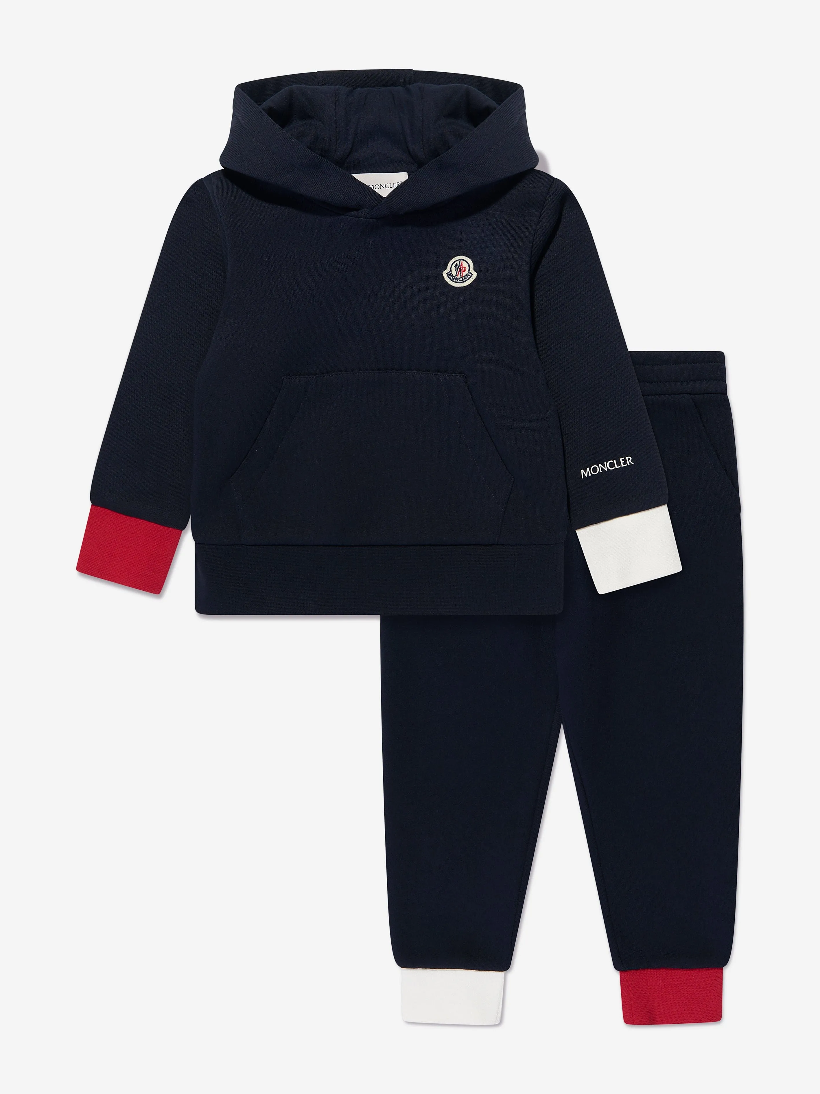 Survêtement Moncler Enfant Garçon avec Logo en Bleu Marine