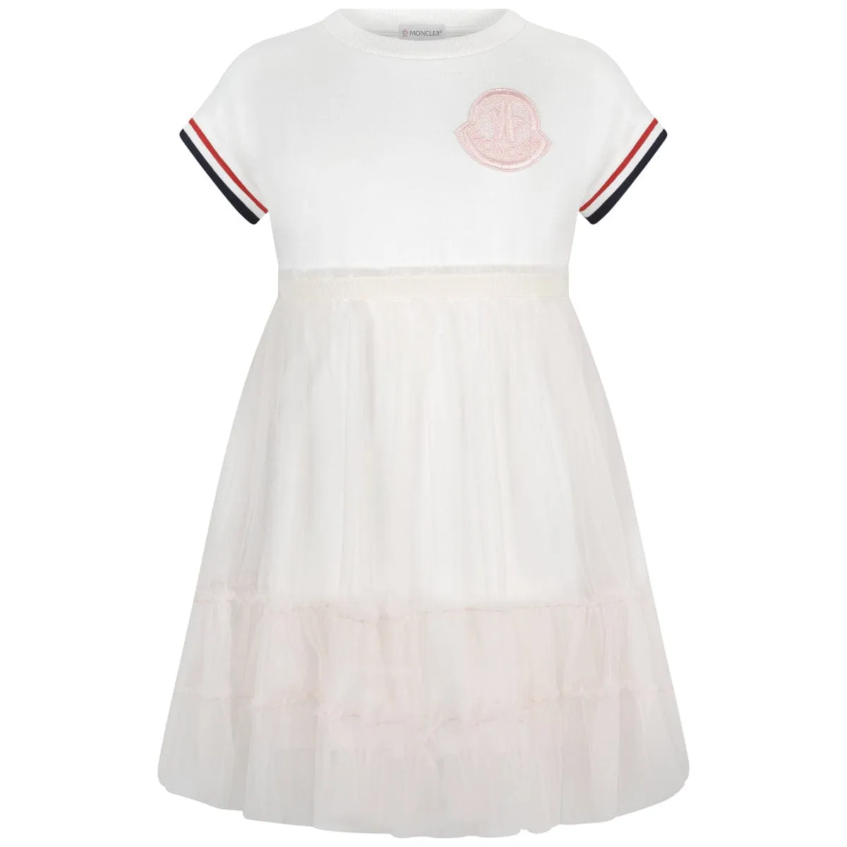 Moncler Enfant Robe en Jersey et Tulle pour Fille