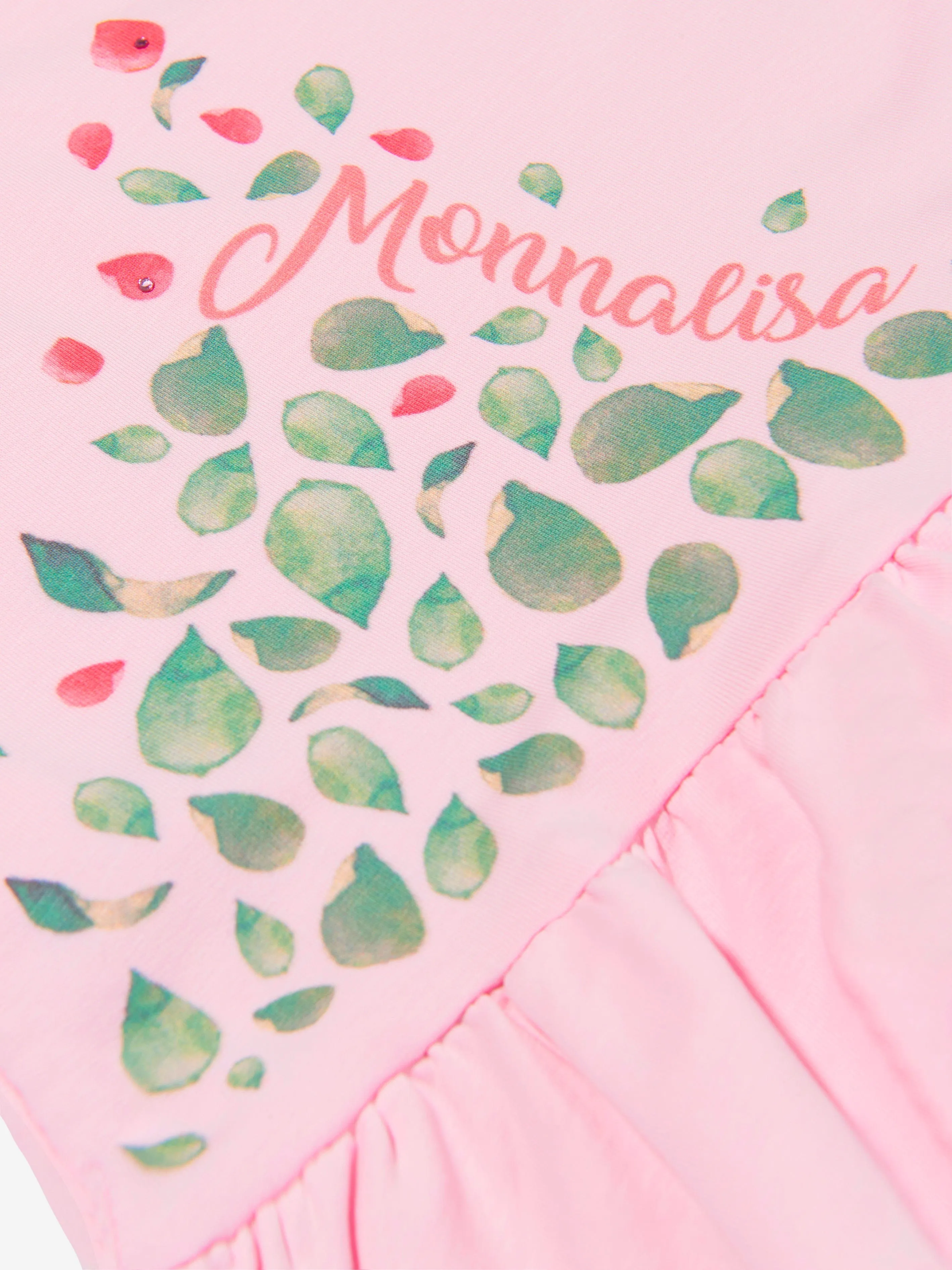 Robe pour filles Monnalisa en coton imprimé rose