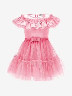 Robe en tulle pour filles Monnalisa en rose