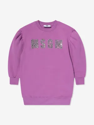 Robe Pull MSGM Girls avec Logo en Violet