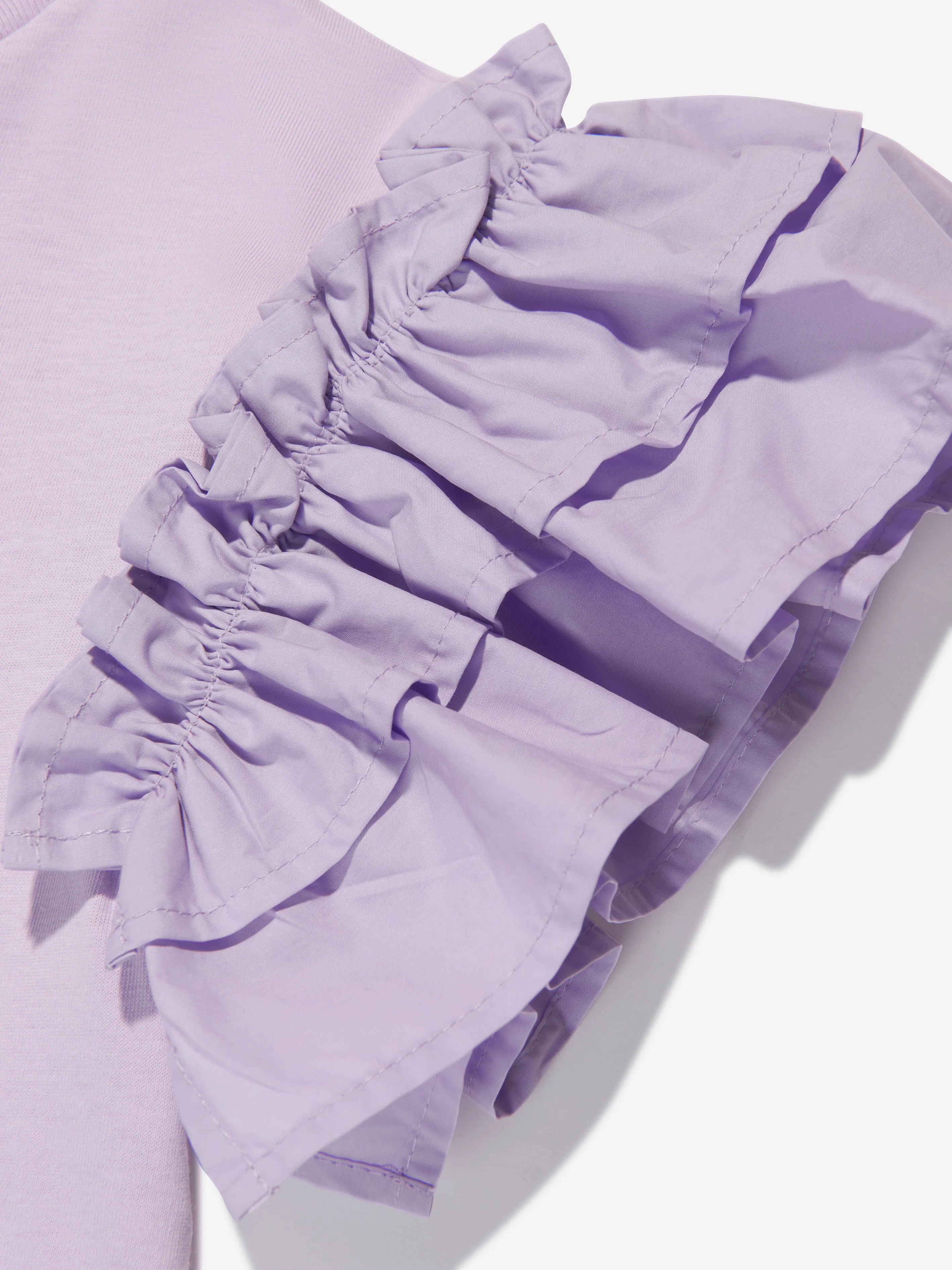 Robe T-shirt MSGM pour filles à manches volantées en lilas