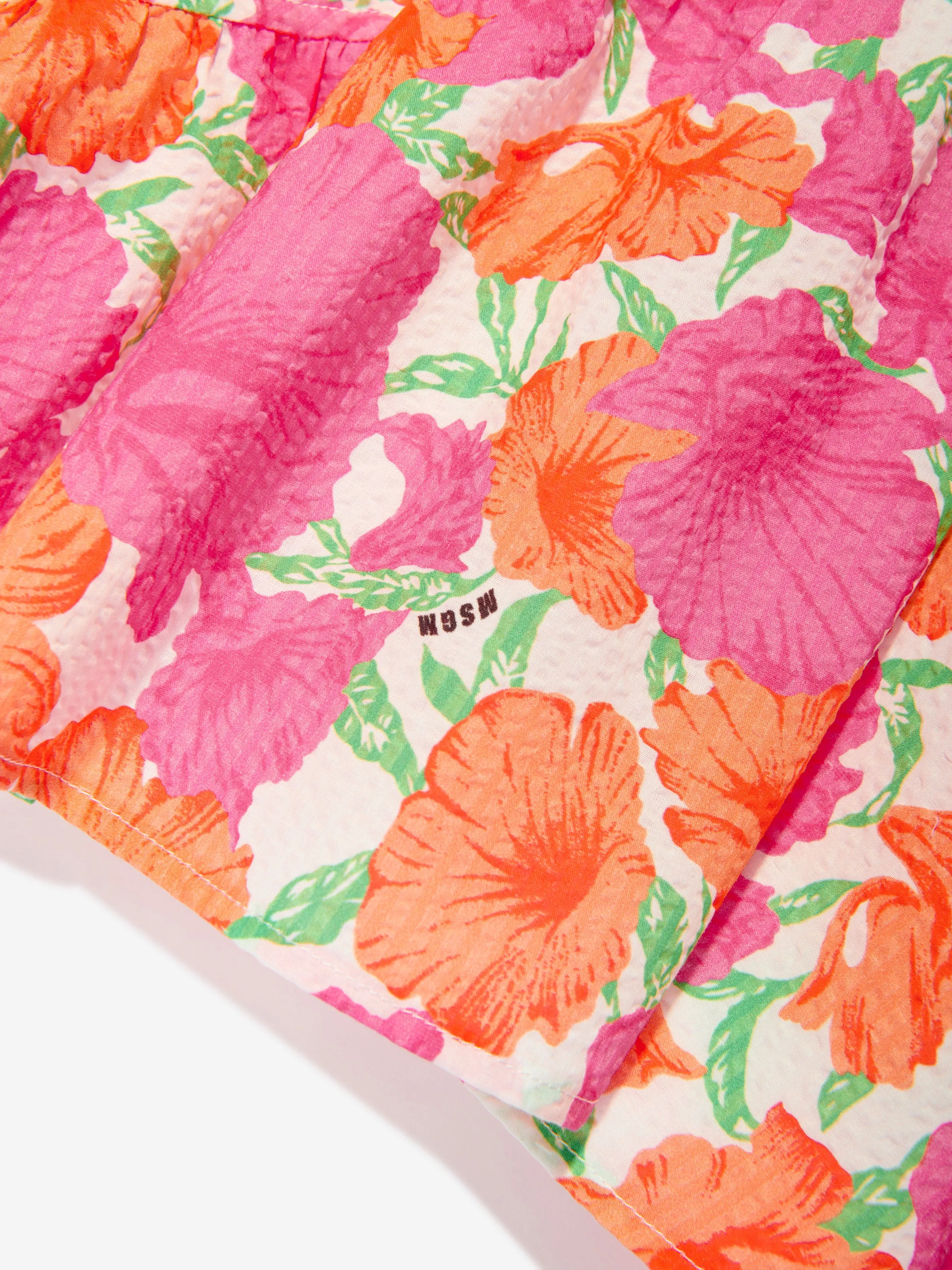 Robe en seersucker MSGM pour filles en rose