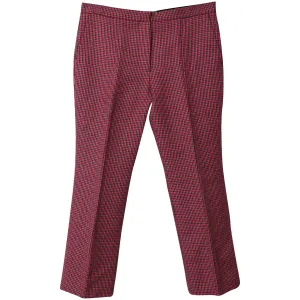 MSGM Pantalon tailleur court en laine rouge à motif pied-de-poule