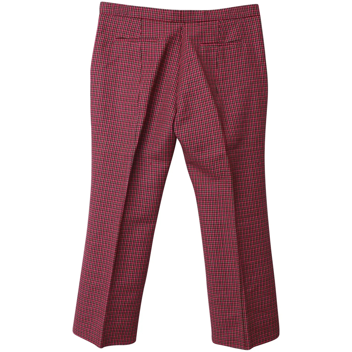 MSGM Pantalon tailleur court en laine rouge à motif pied-de-poule