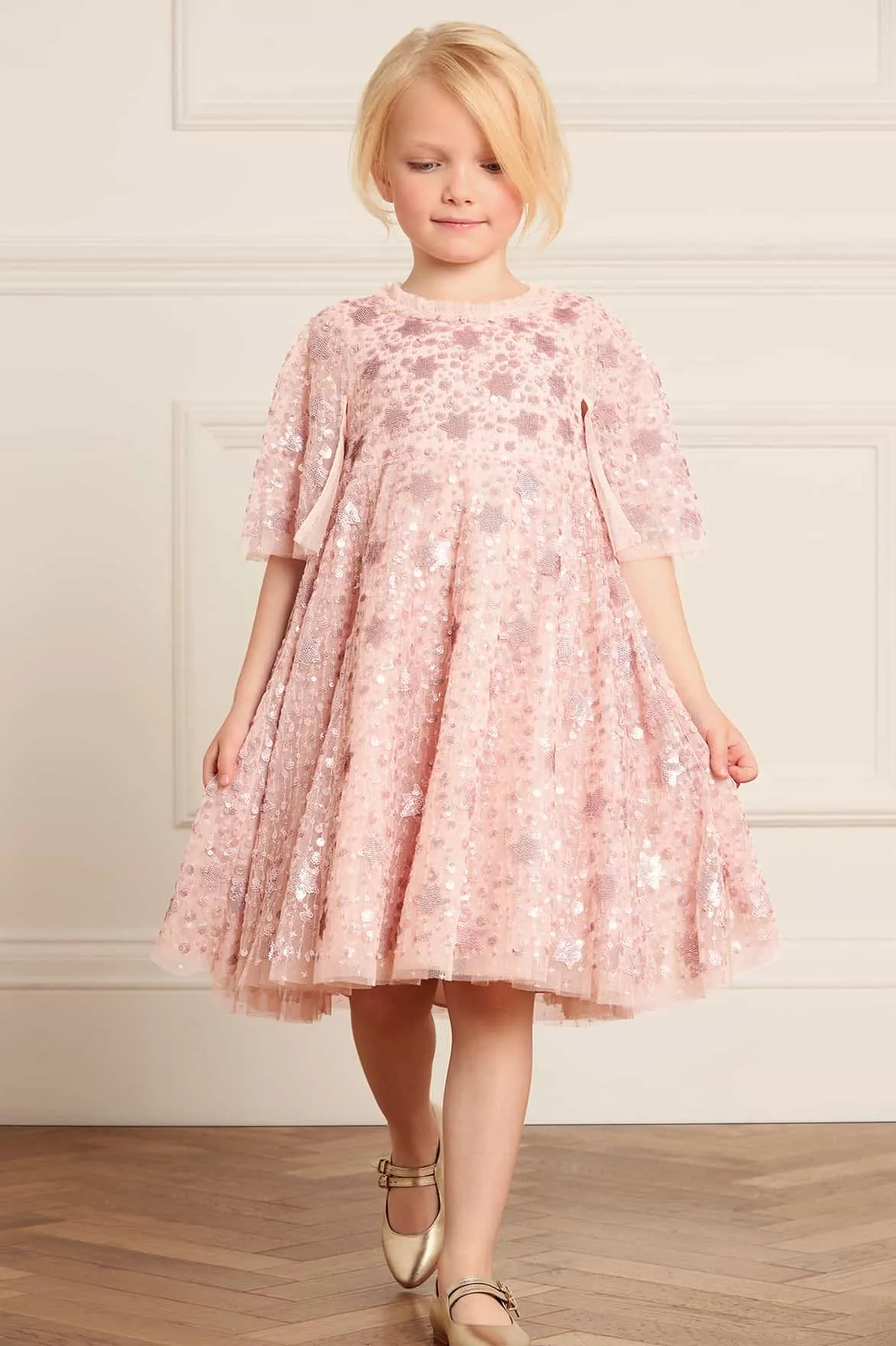 Robe étoiles filantes pour filles Needle & Thread en rose