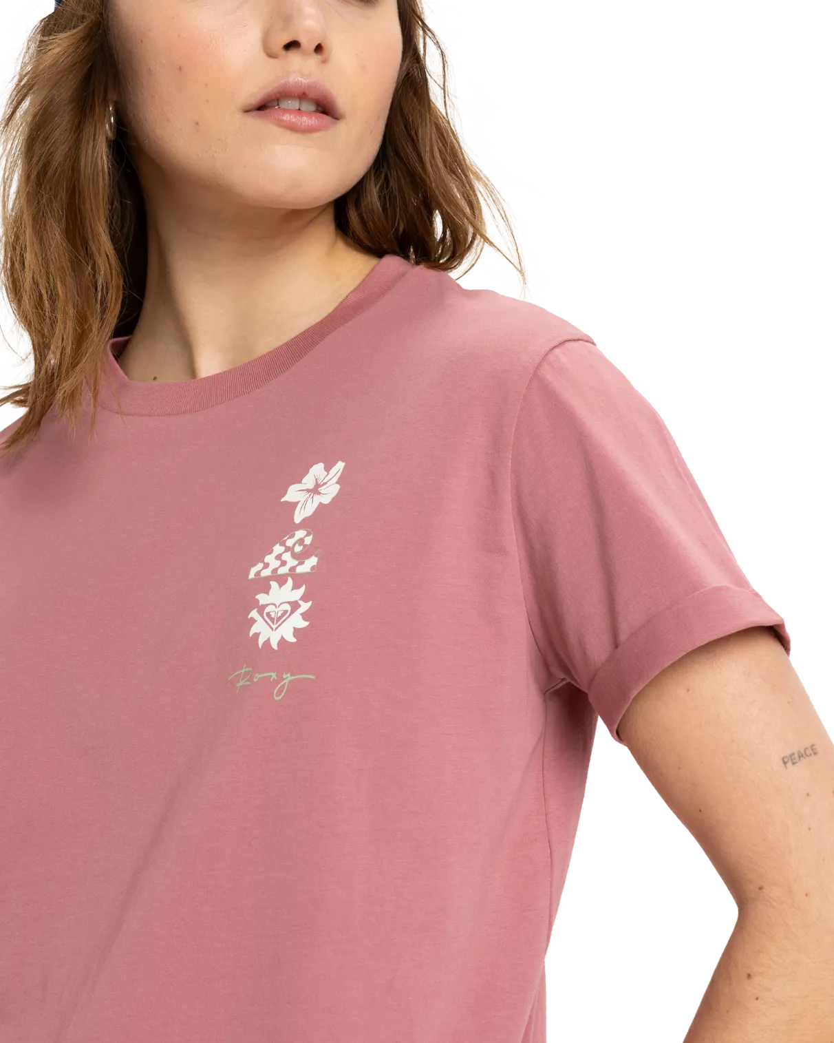 T-shirt artistique Oceanregular en rose chiné