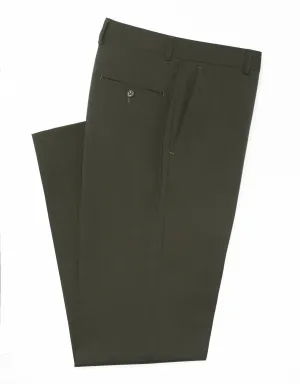 PANTALON EN LAINE TROPICALE OLIVE