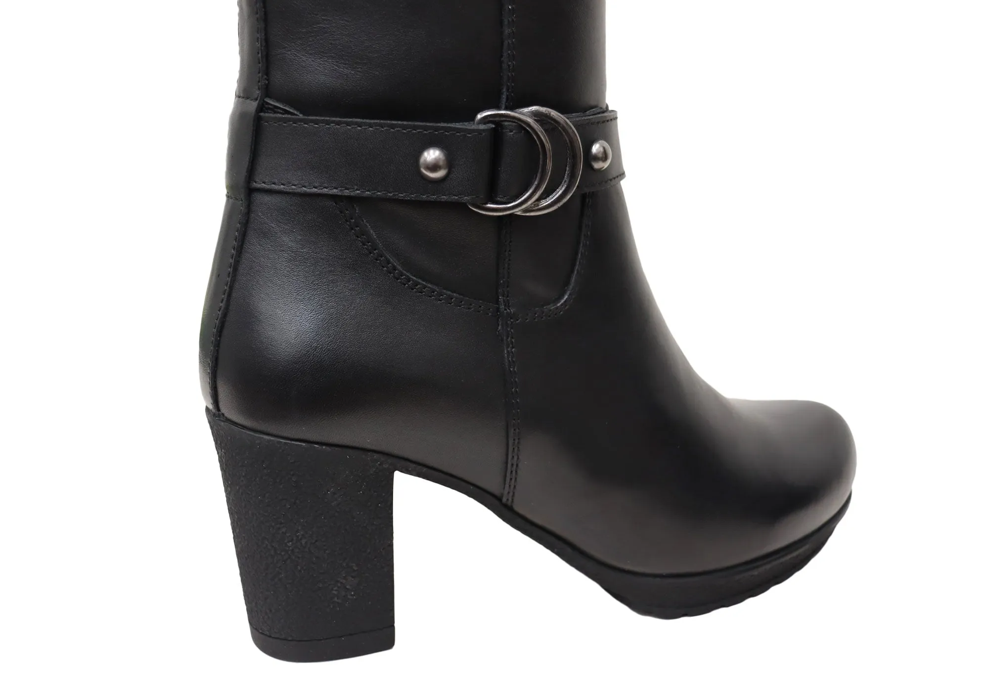 Bottes Femme Orizonte Cadby Européennes Confortables en Cuir à Mi-Mollet Chaussures Orizonte