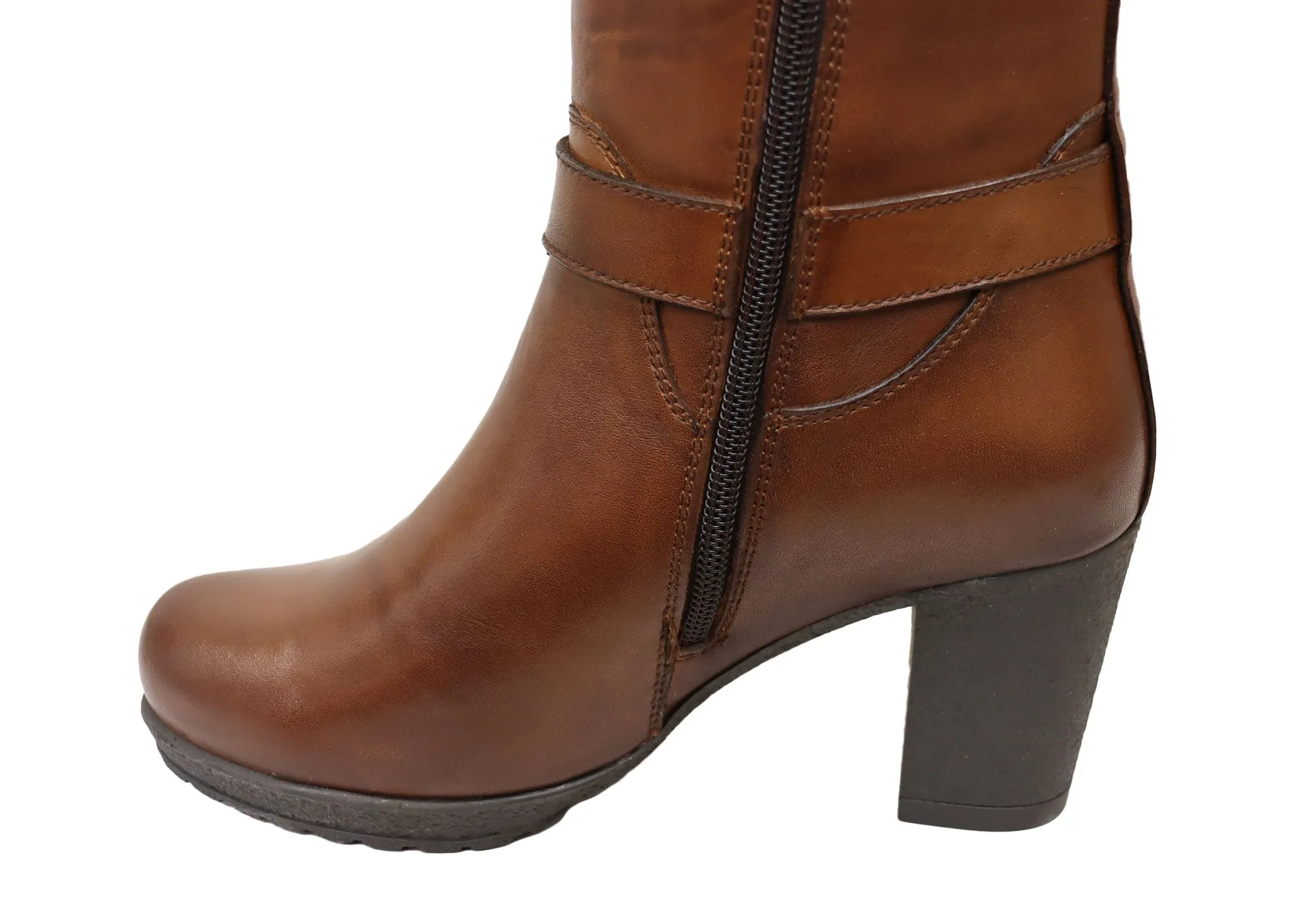 Bottes Femme Orizonte Cadby Européennes Confortables en Cuir à Mi-Mollet Chaussures Orizonte