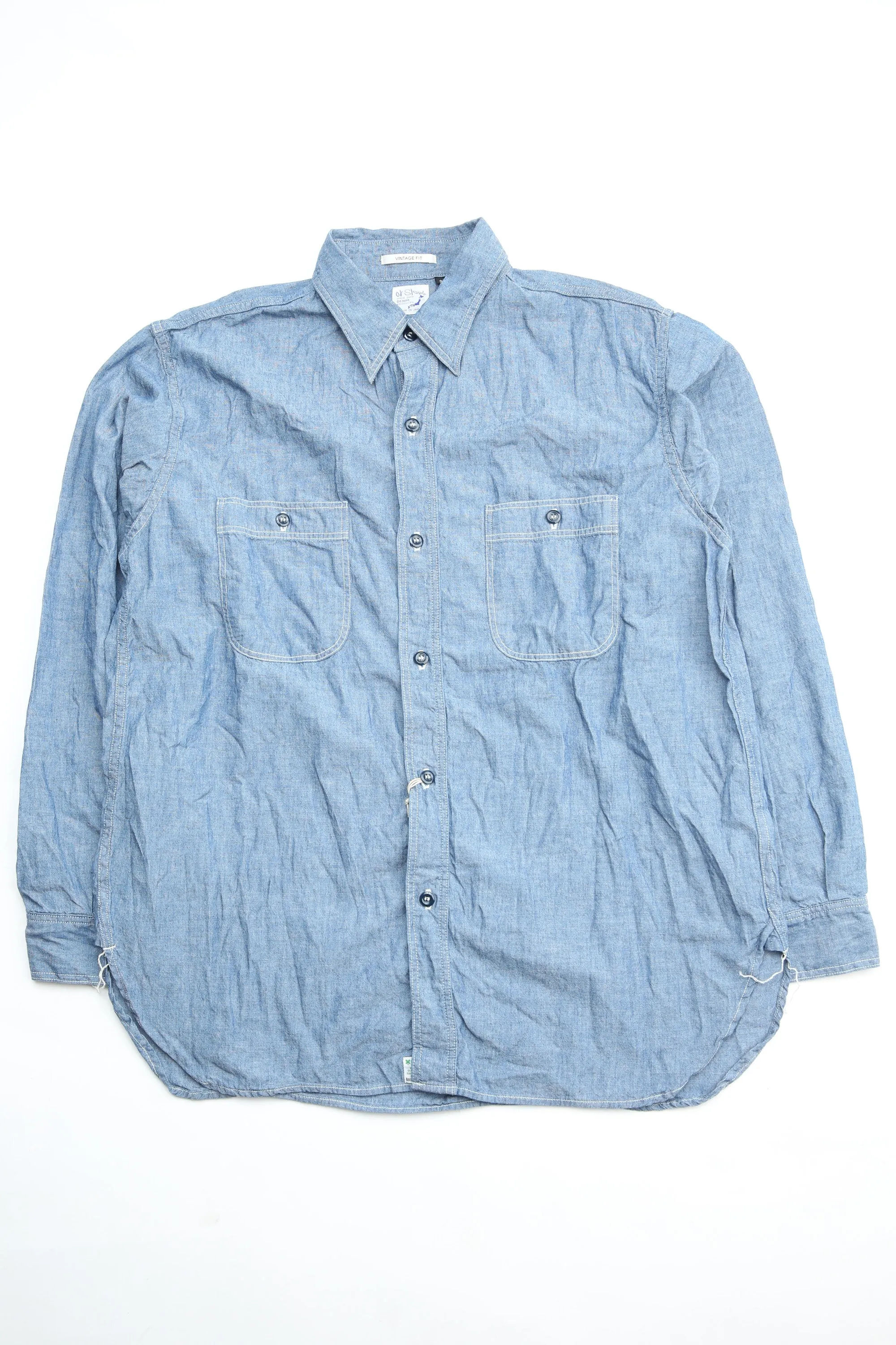Chemise de travail vintage orSlow en chambray - Chambray