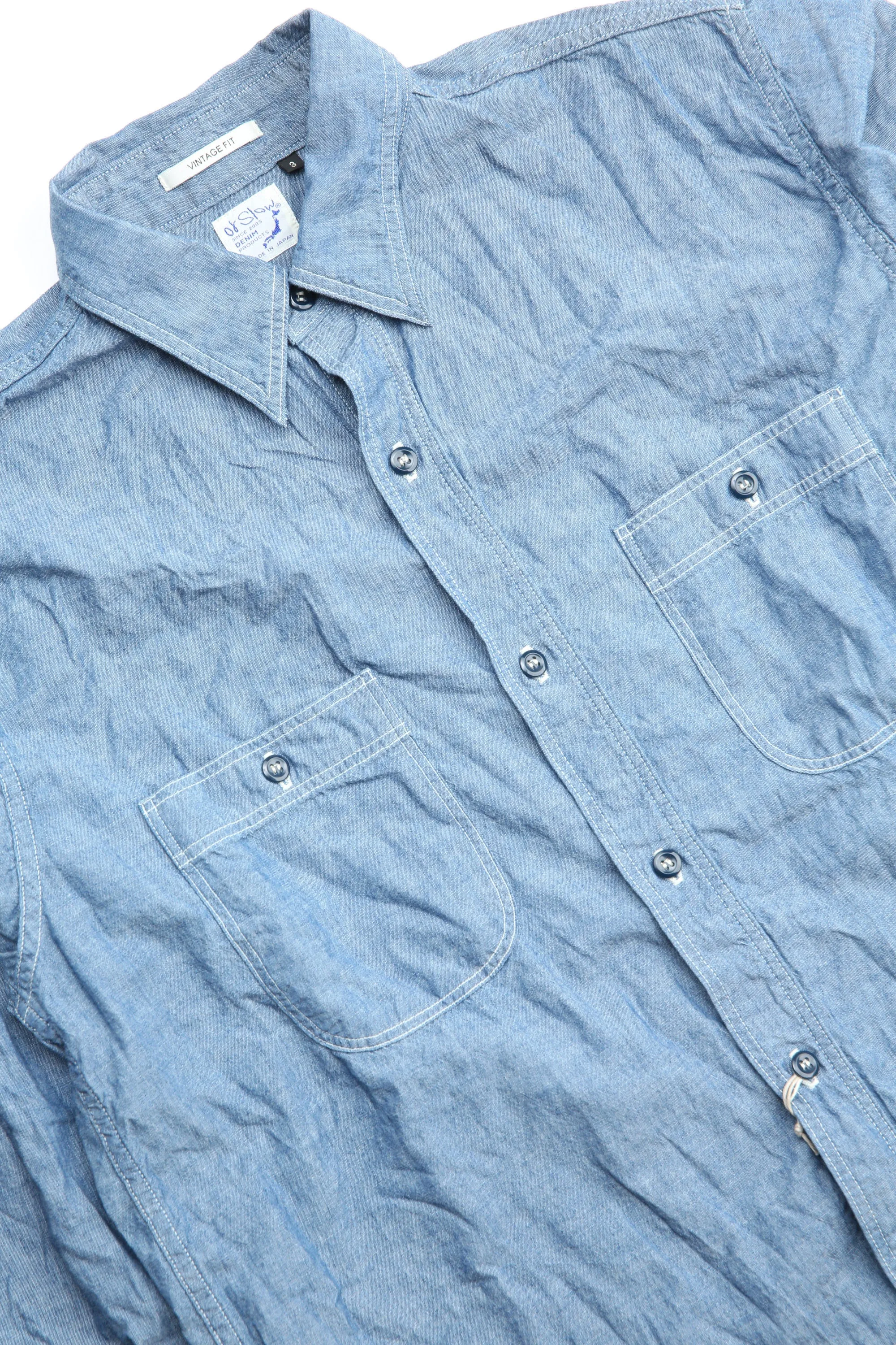 Chemise de travail vintage orSlow en chambray - Chambray