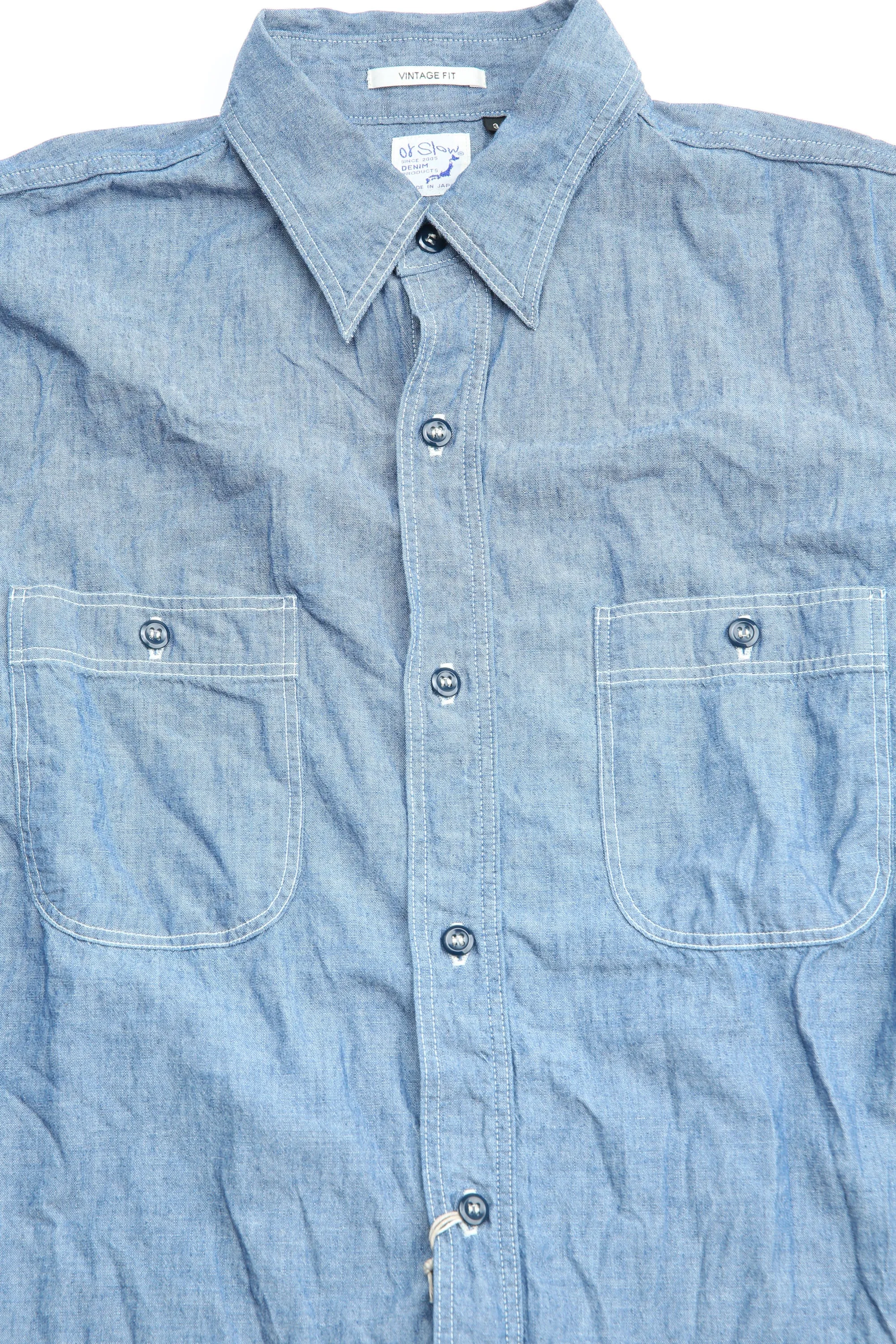 Chemise de travail vintage orSlow en chambray - Chambray
