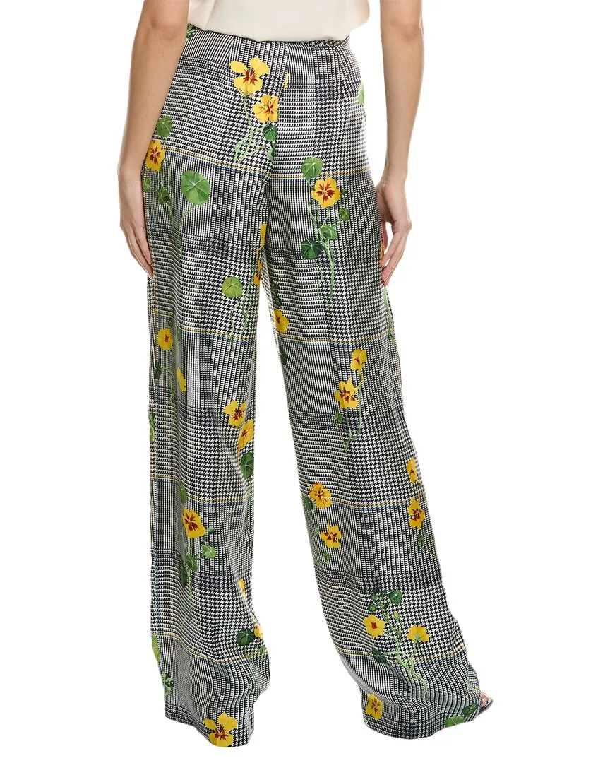 Pantalon large en soie Oscar de la Renta